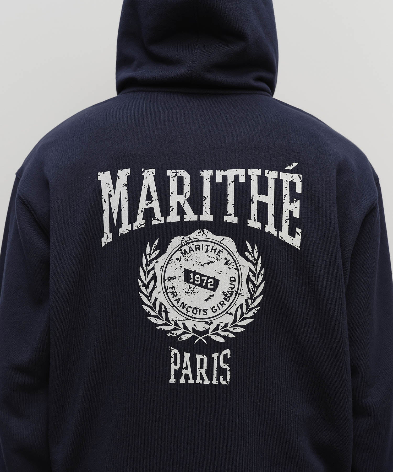 Marithe & Francois Girbaud - Big College Logo Graphic Hoodie Zipup (Navy) product image 4 | TRAB K-Fashion Australia