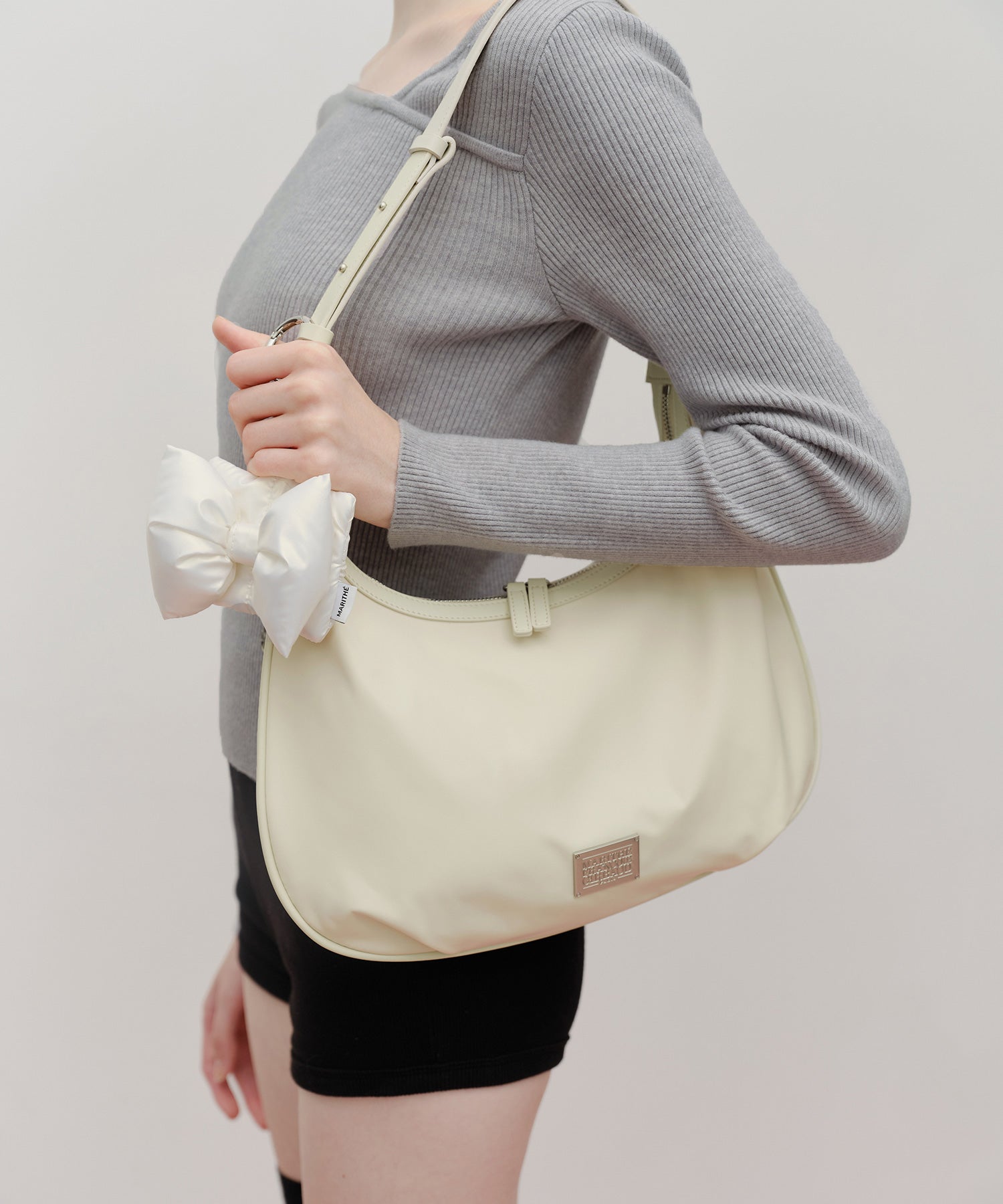 Marithe & Francois Girbaud - Padding Ribbon Pouch Keyring (Ivory) product image 4 | TRAB K-Fashion Australia