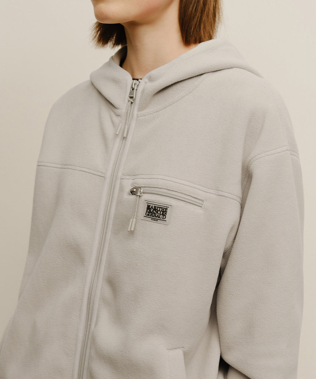 Marithe & Francois Girbaud - Marithe Sport Fleece Hood Zip-up Jacket (Light Gray) product image 4 | TRAB K-Fashion Australia