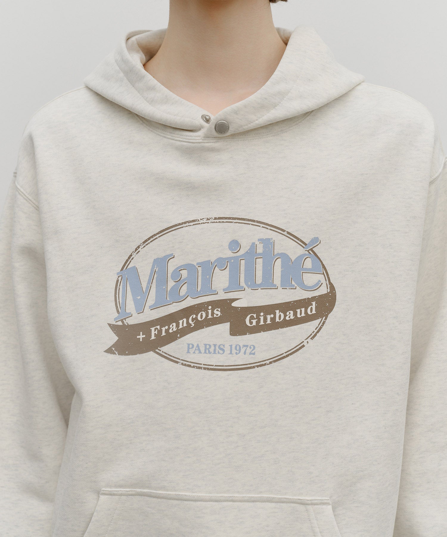 Marithe & Francois Girbaud - Vintage Stamp Graphic Hoodie (brushed) (Oatmeal) product image 4 | TRAB K-Fashion Australia