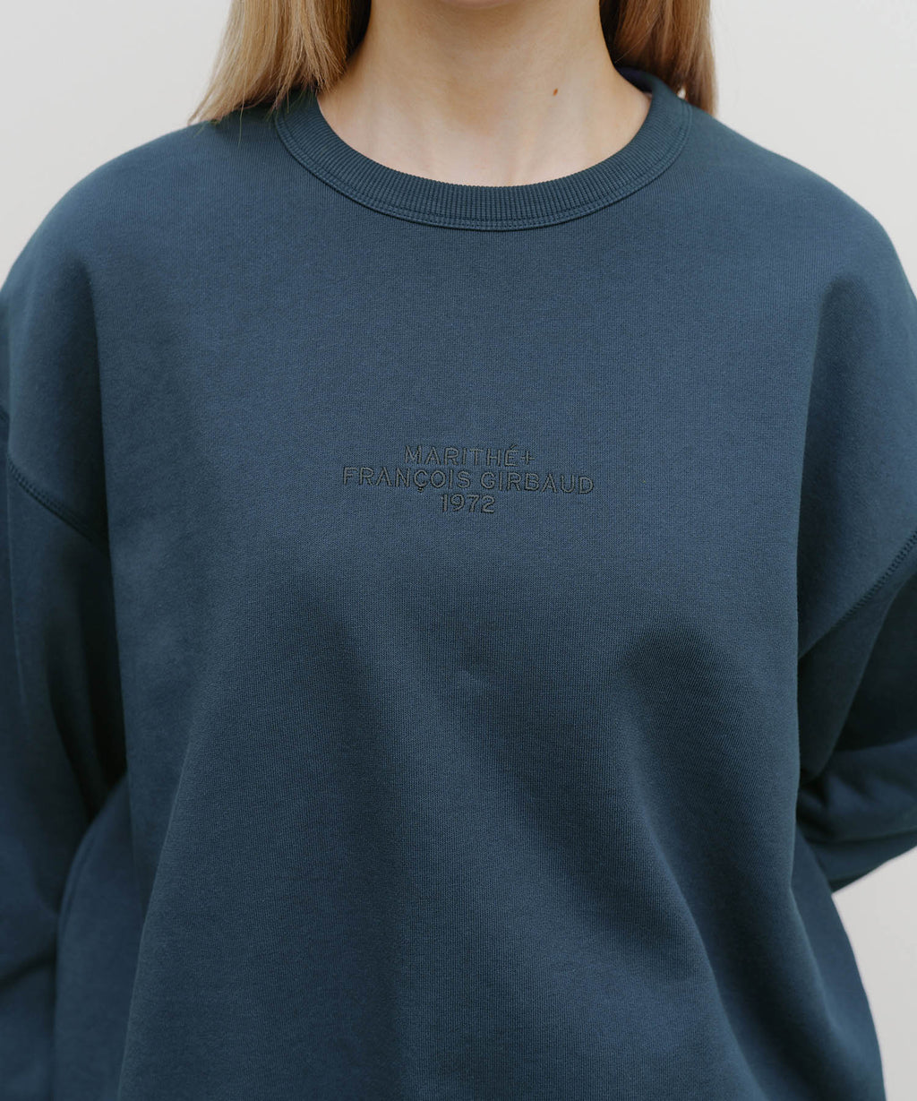 Marithe & Francois Girbaud - Lettering Logo Over Fit Sweatshirt (Blue) product image 4 | TRAB K-Fashion Australia