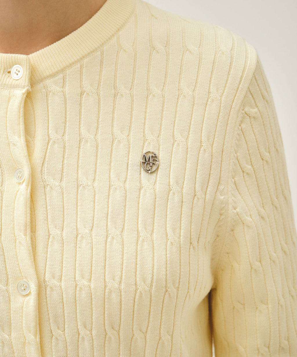Marithe & Francois Girbaud - Cable Knit Cardigan (Ivory) product image 4 | TRAB K-Fashion Australia