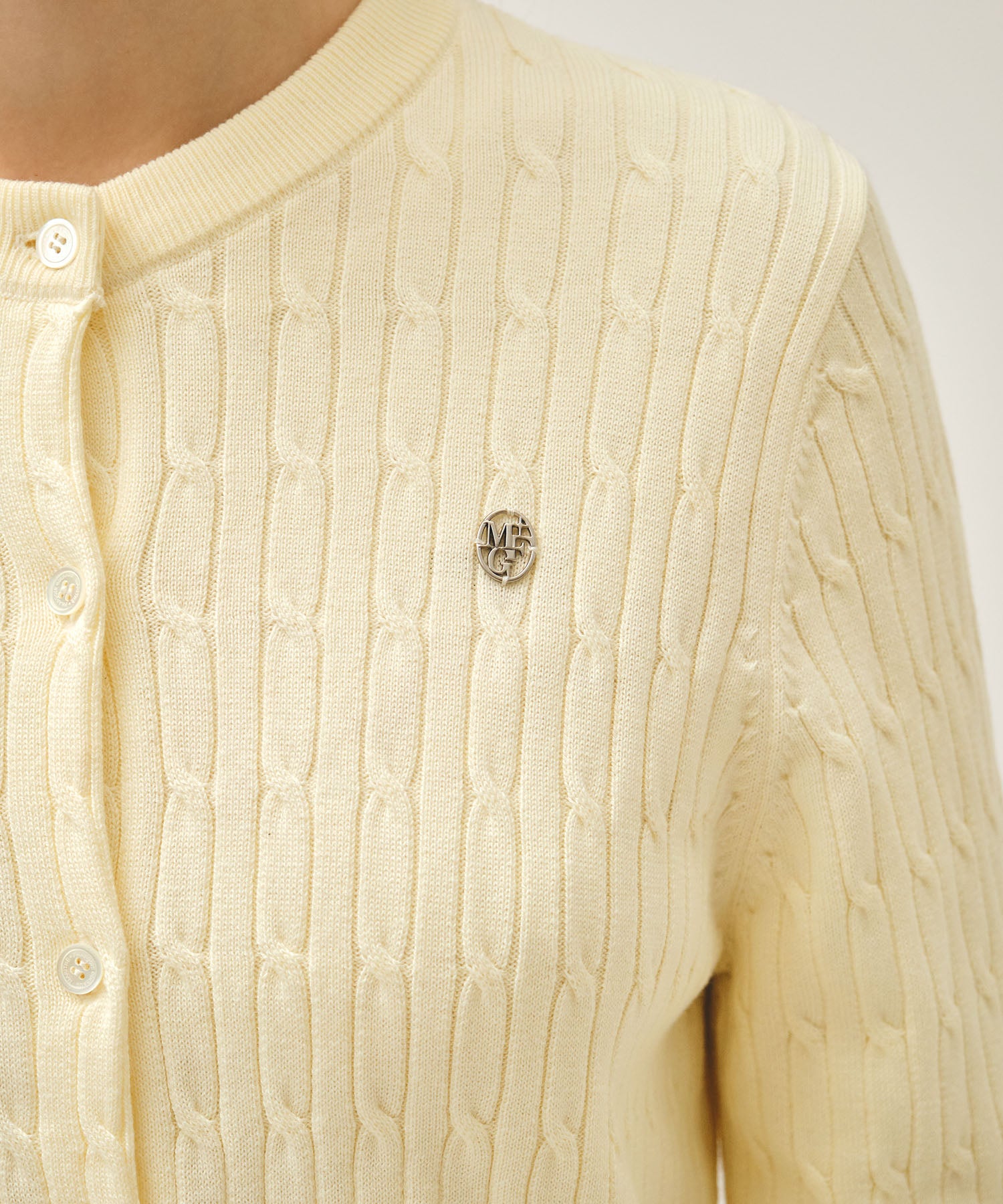 Marithe & Francois Girbaud - Cable Knit Cardigan (Ivory) product image 4 | TRAB K-Fashion Australia