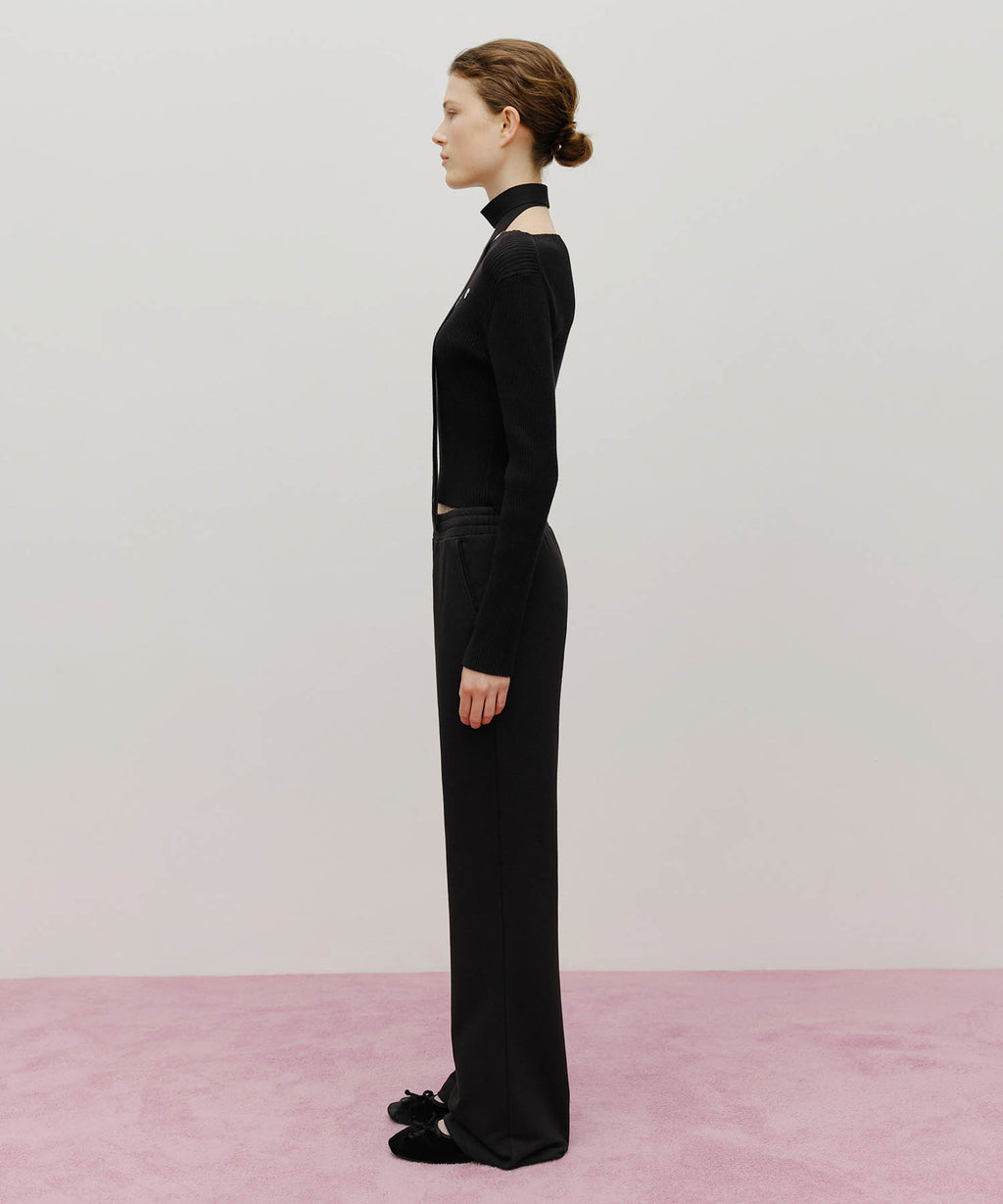 Marithe & Francois Girbaud - Lace Point Boots Cut Sweat Pants (Black) product image 4 | TRAB K-Fashion Australia