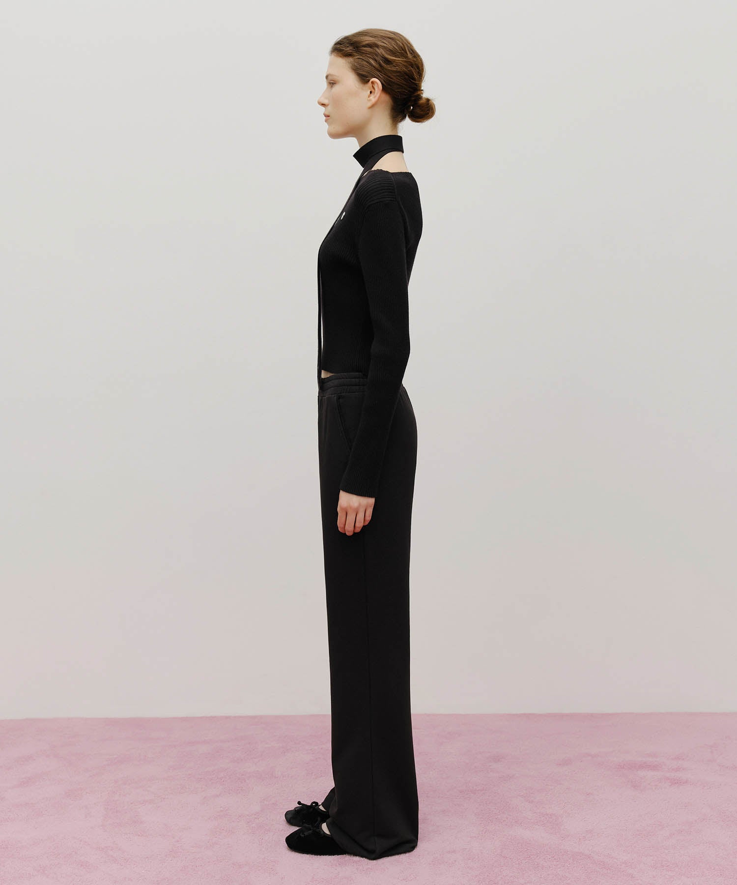 Marithe & Francois Girbaud - Lace Point Boots Cut Sweat Pants (Black) product image 4 | TRAB K-Fashion Australia