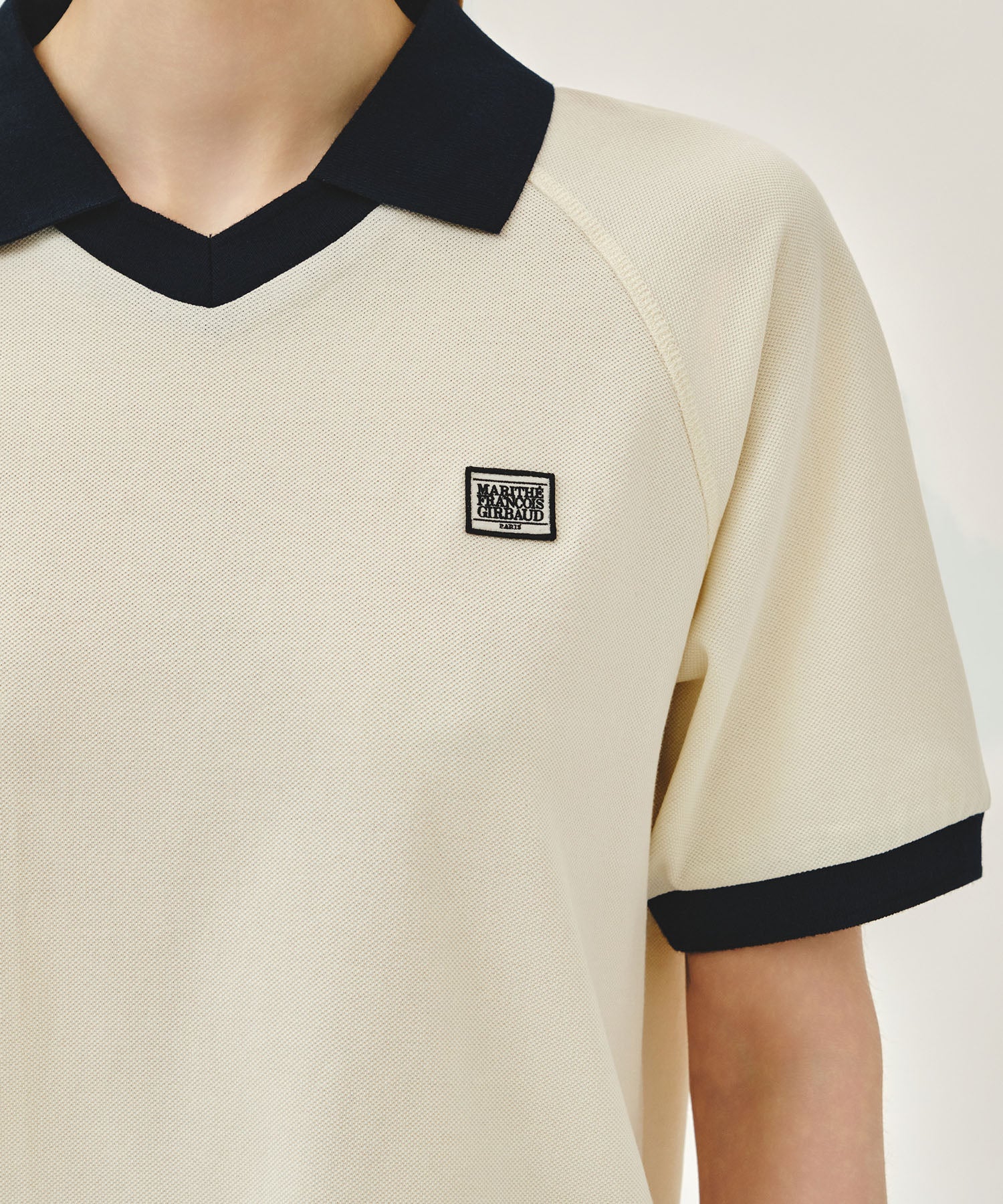 Marithe & Francois Girbaud - Small Classic Logo Pk Collar Point Tee (Ivory) product image 7 | TRAB K-Fashion Australia