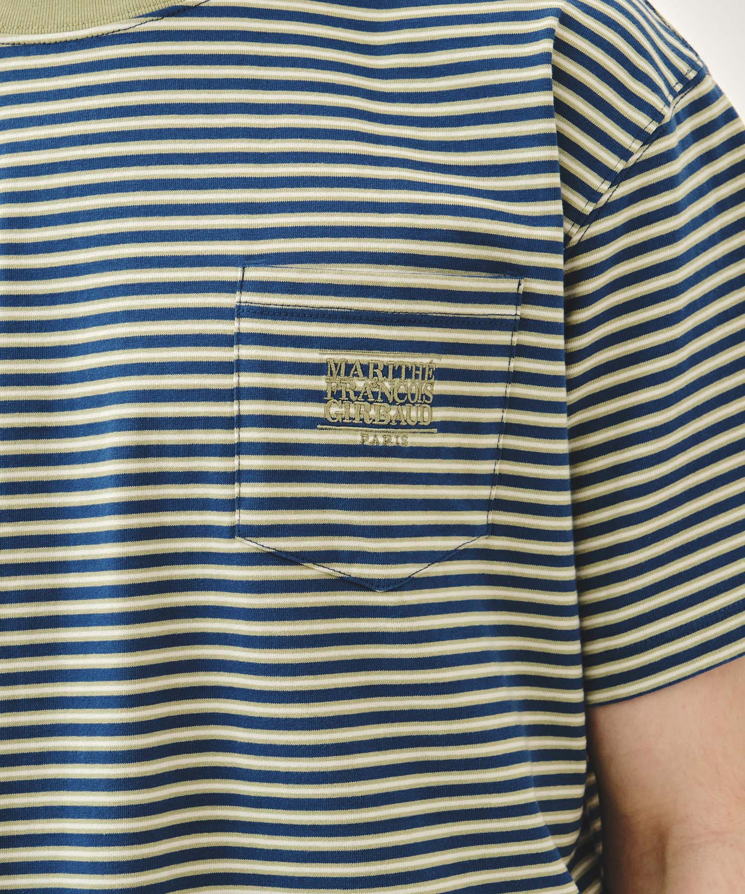 Marithe & Francois Girbaud - Small Classic Logo Stripe Ringer Tee (Light Green) product image 4 | TRAB K-Fashion Australia
