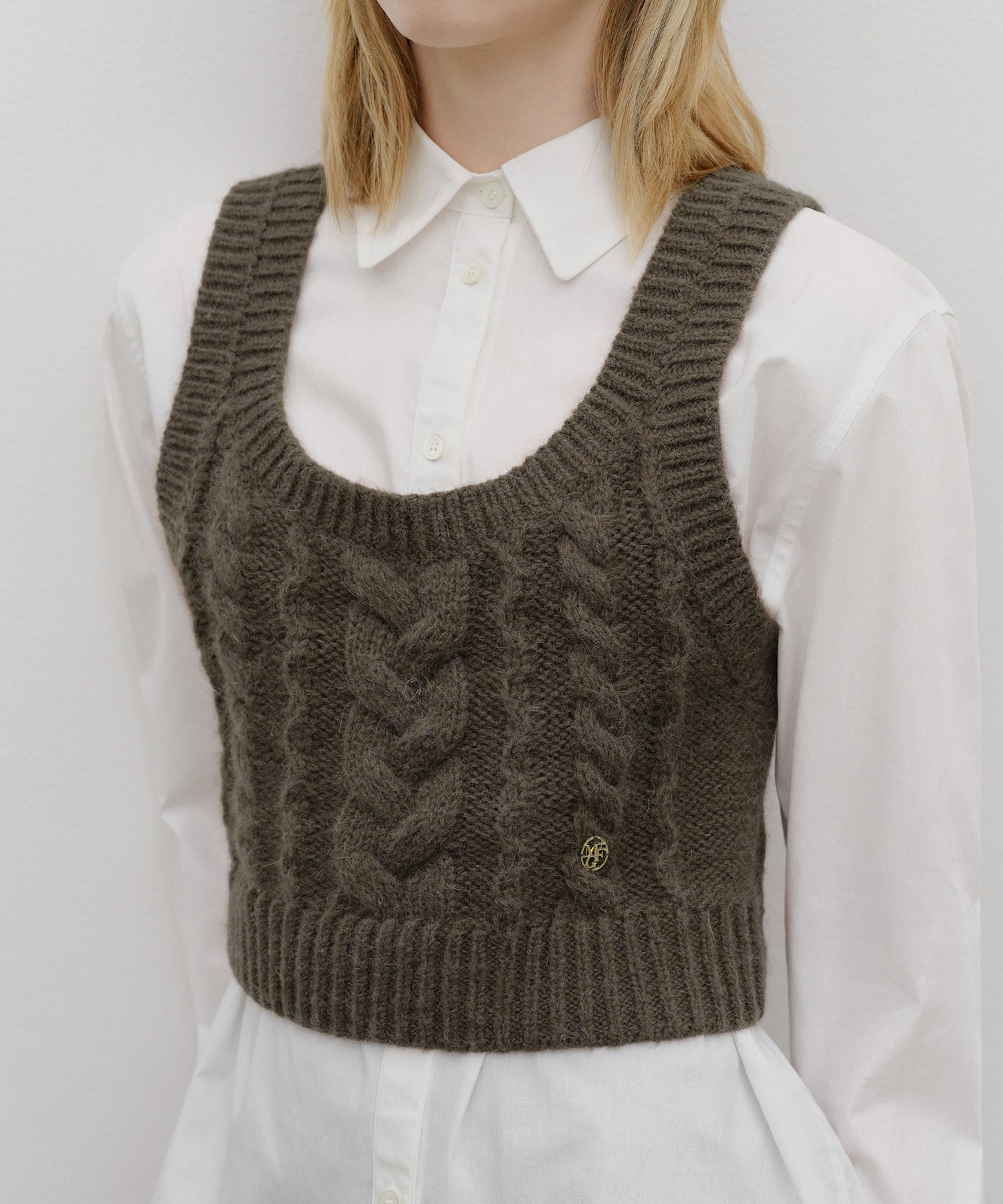 Marithe & Francois Girbaud - Logo Knit Bustier (Brown) product image 4 | TRAB K-Fashion Australia