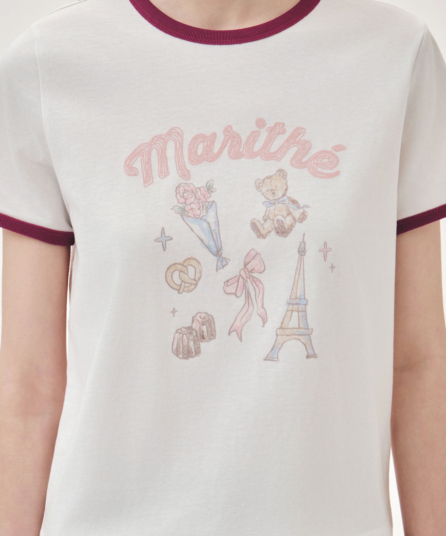 Marithe & Francois Girbaud - Paris Graphic Ringer Tee (White) product image 4 | TRAB K-Fashion Australia
