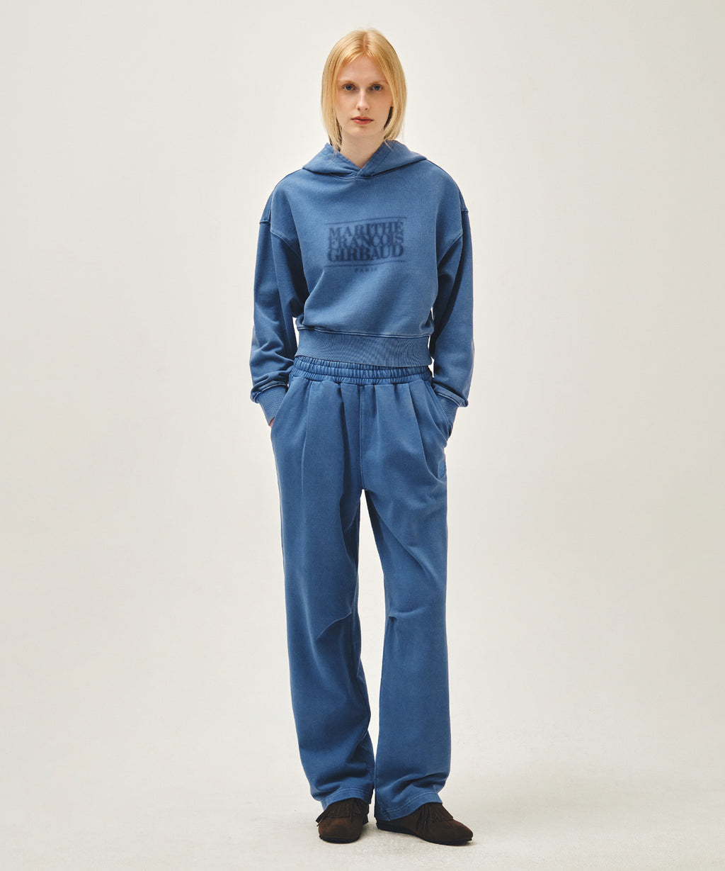 Marithe & Francois Girbaud - Shadow Classic Logo Dyeing Crop Hoodie (Blue) product image 4 | TRAB K-Fashion Australia