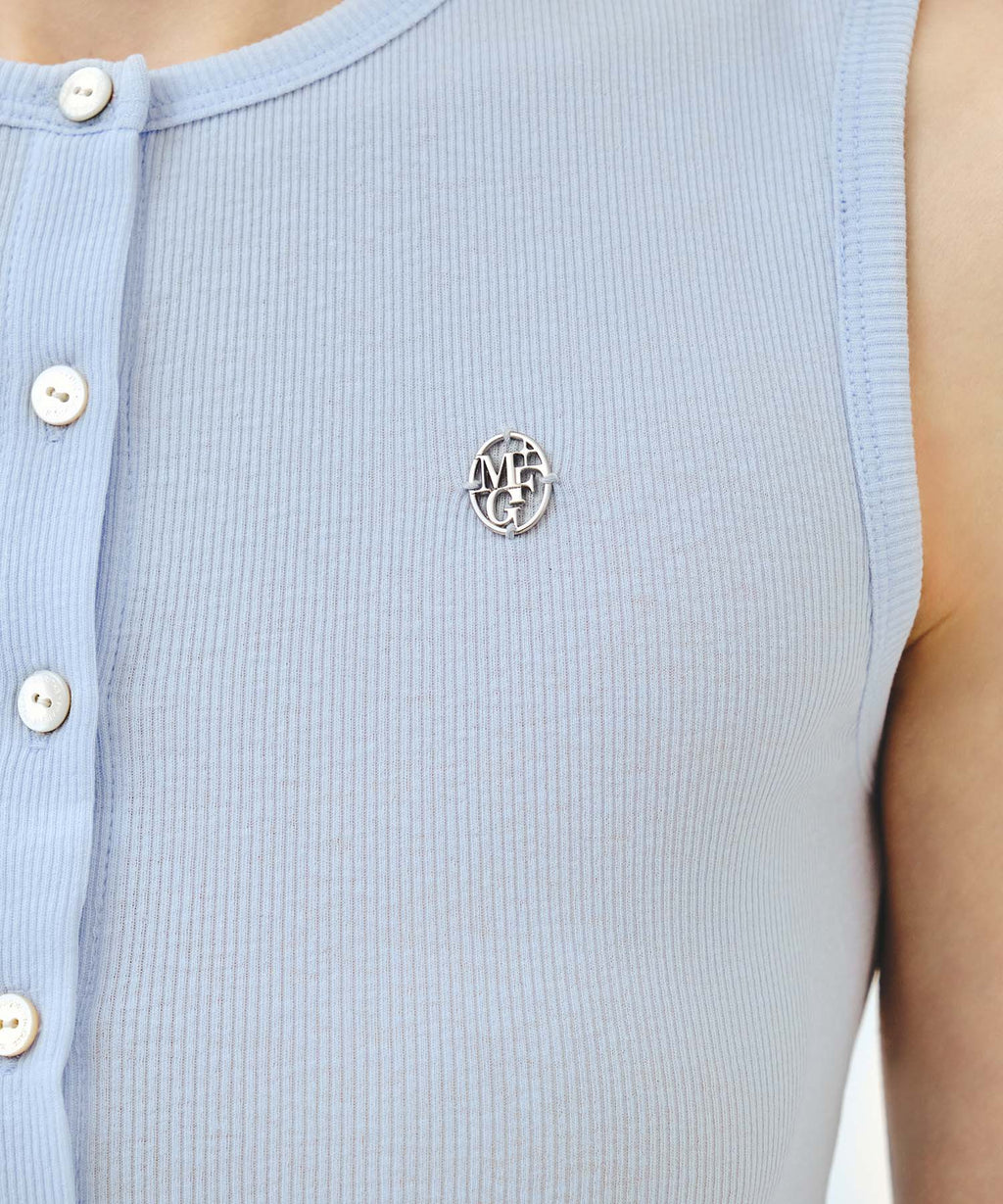 Marithe & Francois Girbaud - Button Up Sleeveless (Light Blue) product image 4 | TRAB K-Fashion Australia