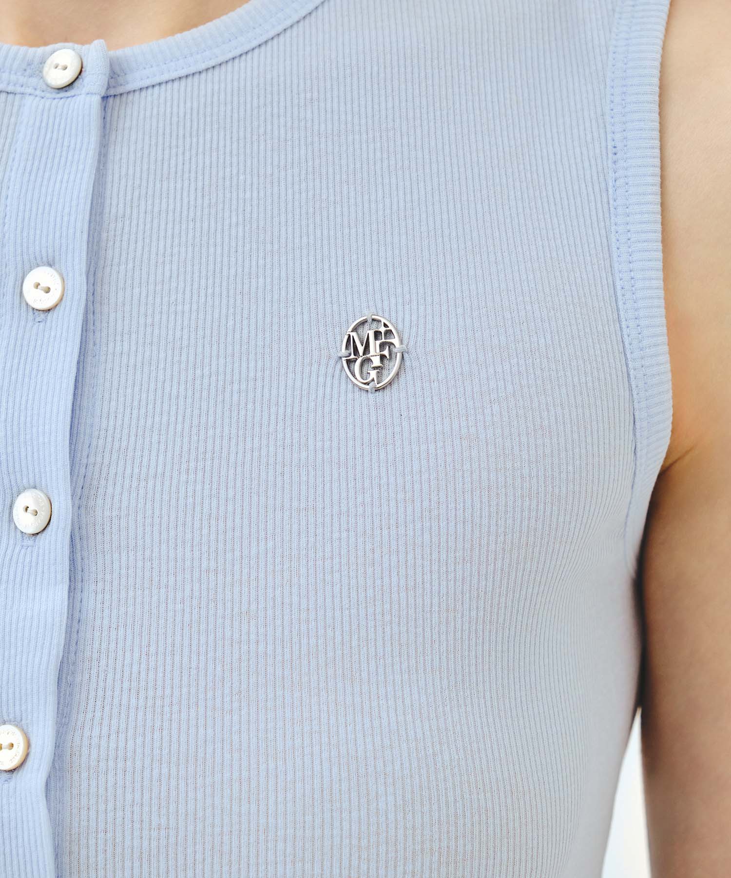 Marithe & Francois Girbaud - Button Up Sleeveless (Light Blue) product image 4 | TRAB K-Fashion Australia
