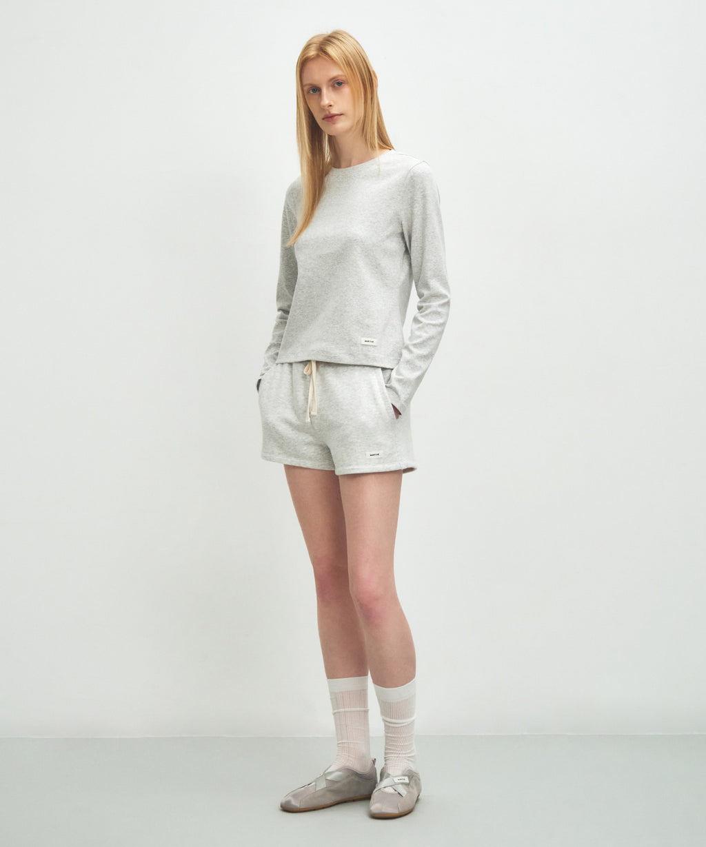 Marithe & Francois Girbaud - Basic Sweat Shorts (Light Heather Gray) product image 4 | TRAB K-Fashion Australia