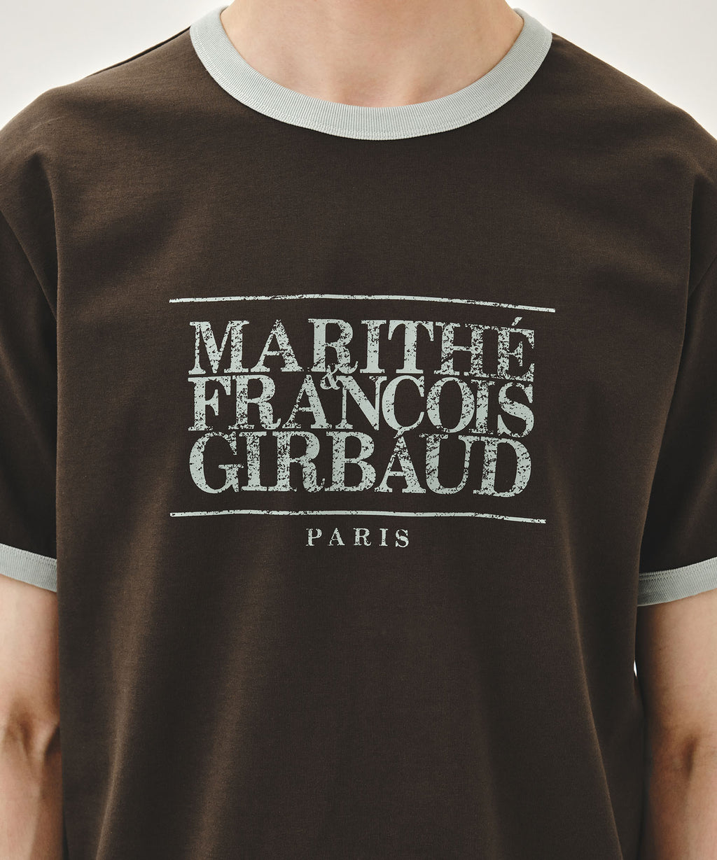 Marithe & Francois Girbaud - Aerocool Crack Classic Logo Ringer Tee (Brown) product image 4 | TRAB K-Fashion Australia