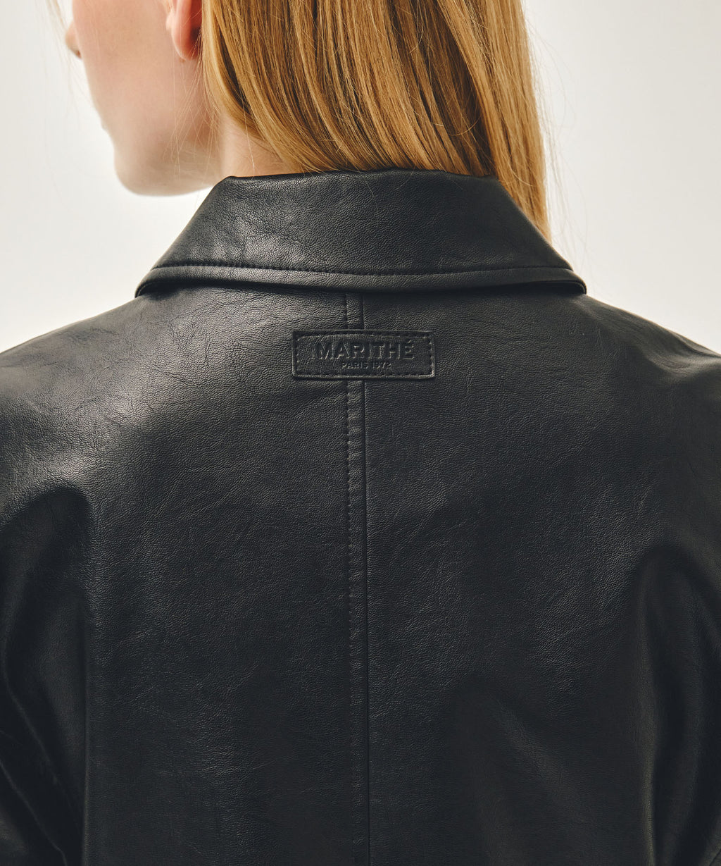 Marithe & Francois Girbaud - Crop Faux Leather Jacket (Black) product image 4 | TRAB K-Fashion Australia