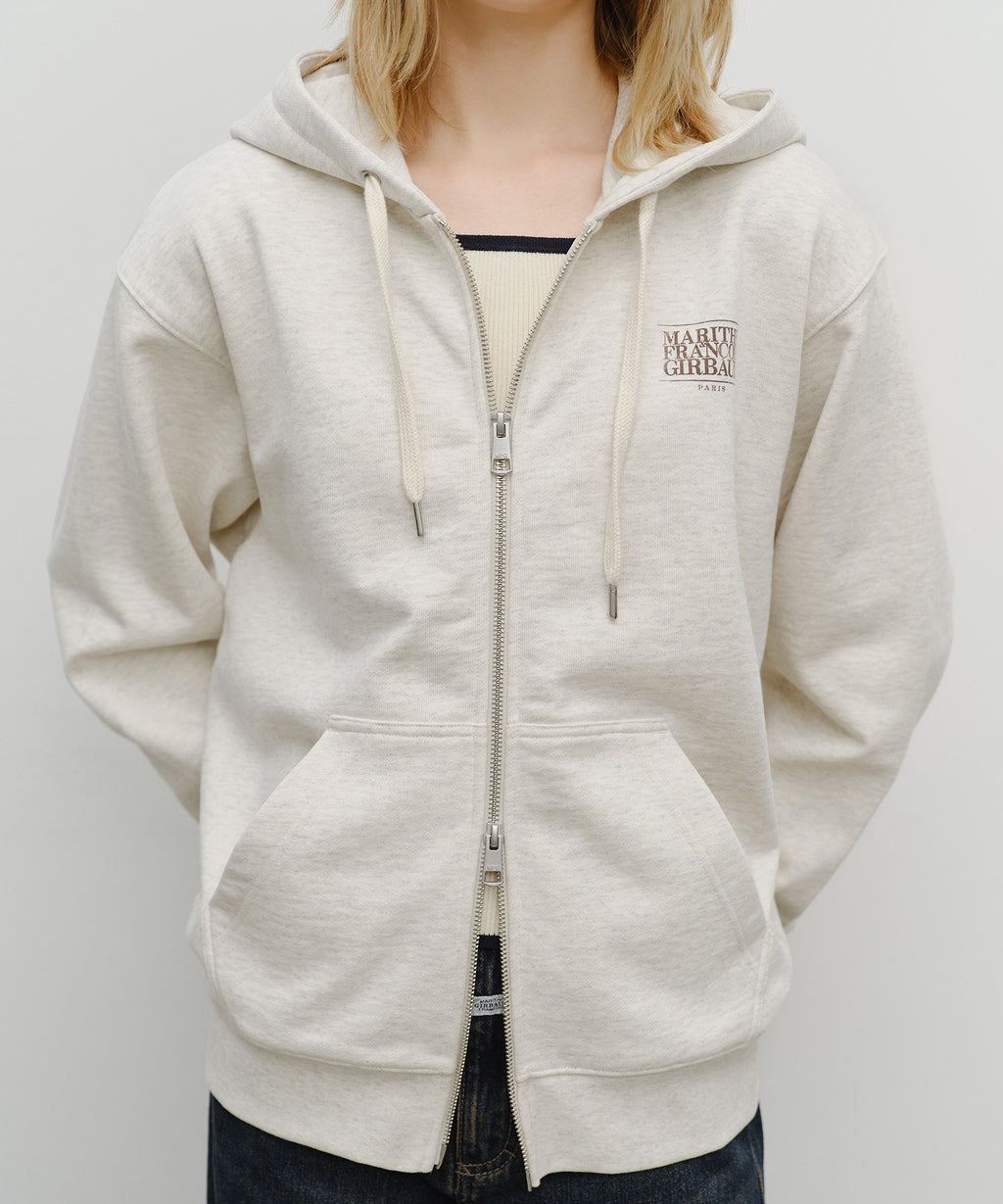 Marithe & Francois Girbaud - Classic Logo Hoodie Zipup (Oatmeal) product image 4 | TRAB K-Fashion Australia