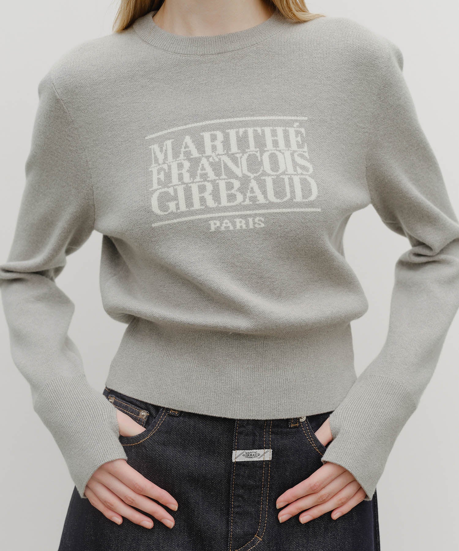 Marithe & Francois Girbaud - Classic Logo Crop Knit (Melange Gray) product image 4 | TRAB K-Fashion Australia