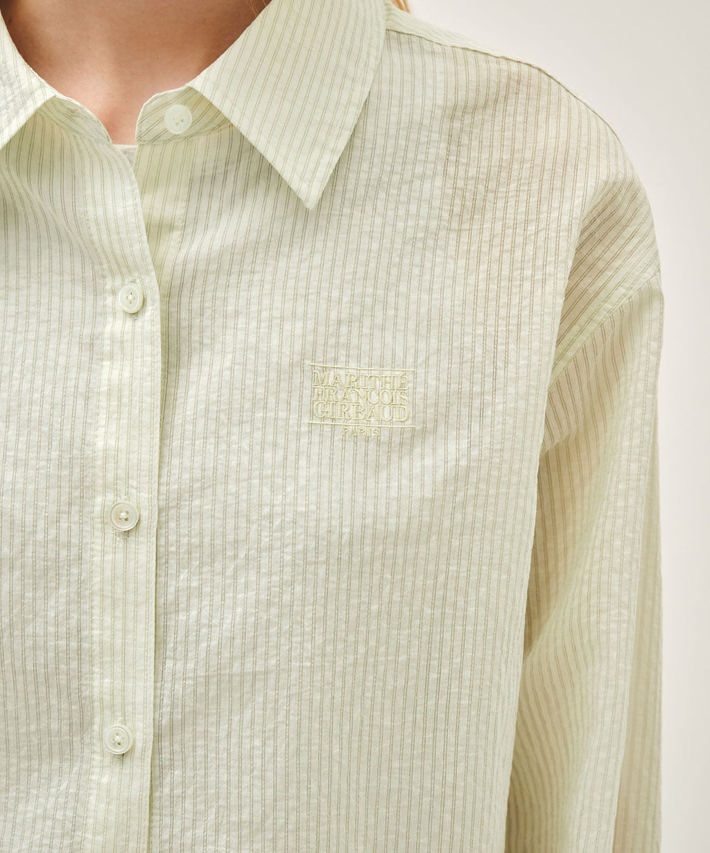 Marithe & Francois Girbaud - Pattern Sheer Shirt (Ivory) product image 8 | TRAB K-Fashion Australia