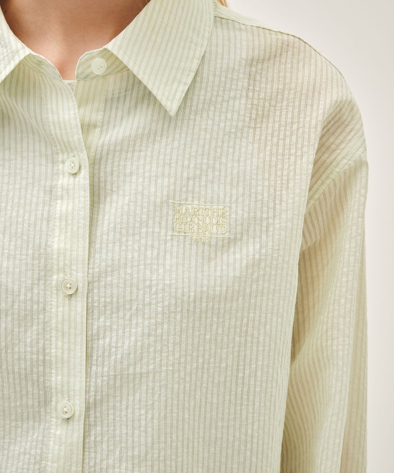 Marithe & Francois Girbaud - Pattern Sheer Shirt (Ivory) product image 8 | TRAB K-Fashion Australia
