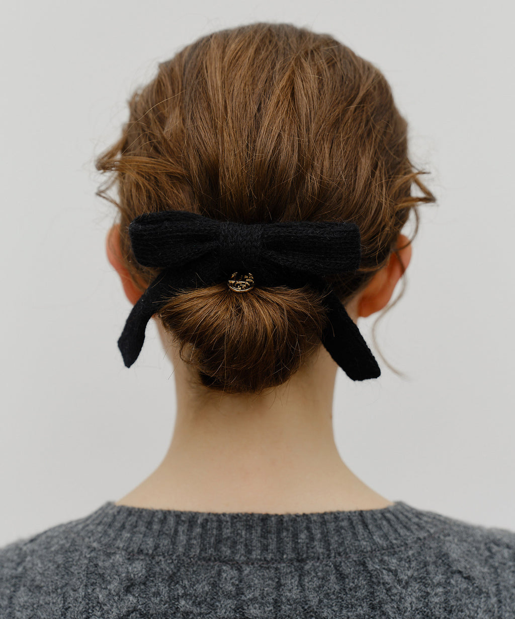 Marithe & Francois Girbaud - Knit Ribbon Hair Pin (Black) product image 4 | TRAB K-Fashion Australia
