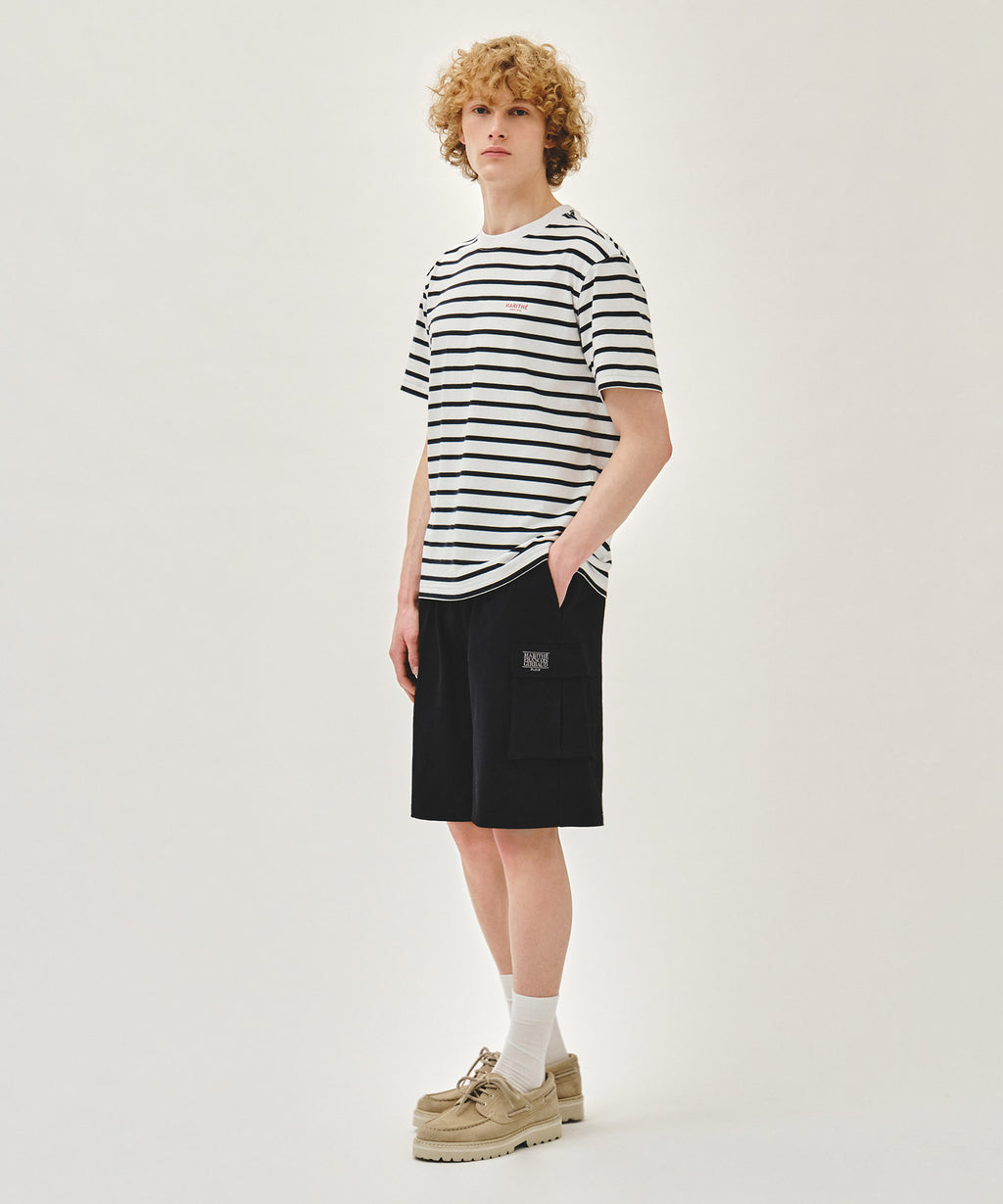 Marithe & Francois Girbaud - Classic Logo Cargo Sweat Shorts (Black) product image 4 | TRAB K-Fashion Australia
