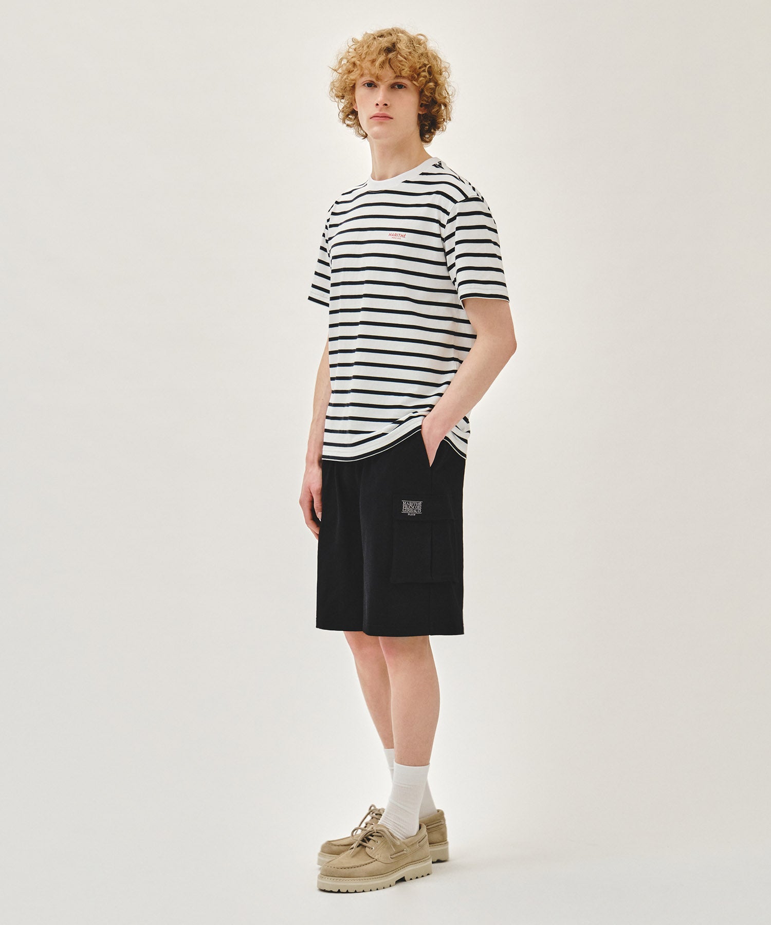 Marithe & Francois Girbaud - Classic Logo Cargo Sweat Shorts (Black) product image 4 | TRAB K-Fashion Australia
