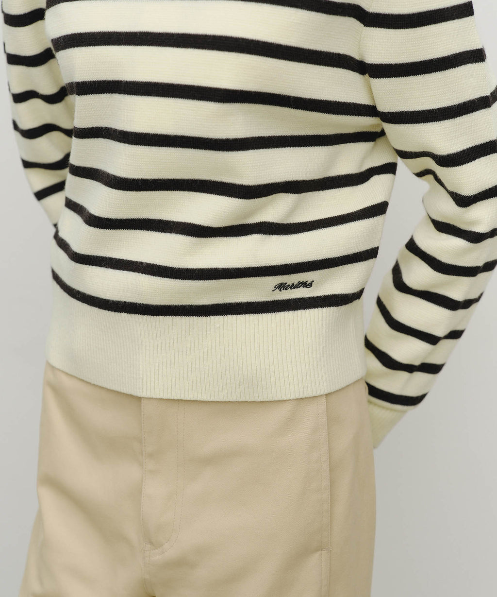 Marithe & Francois Girbaud - Stripe Polo Knit (Ivory) product image 4 | TRAB K-Fashion Australia