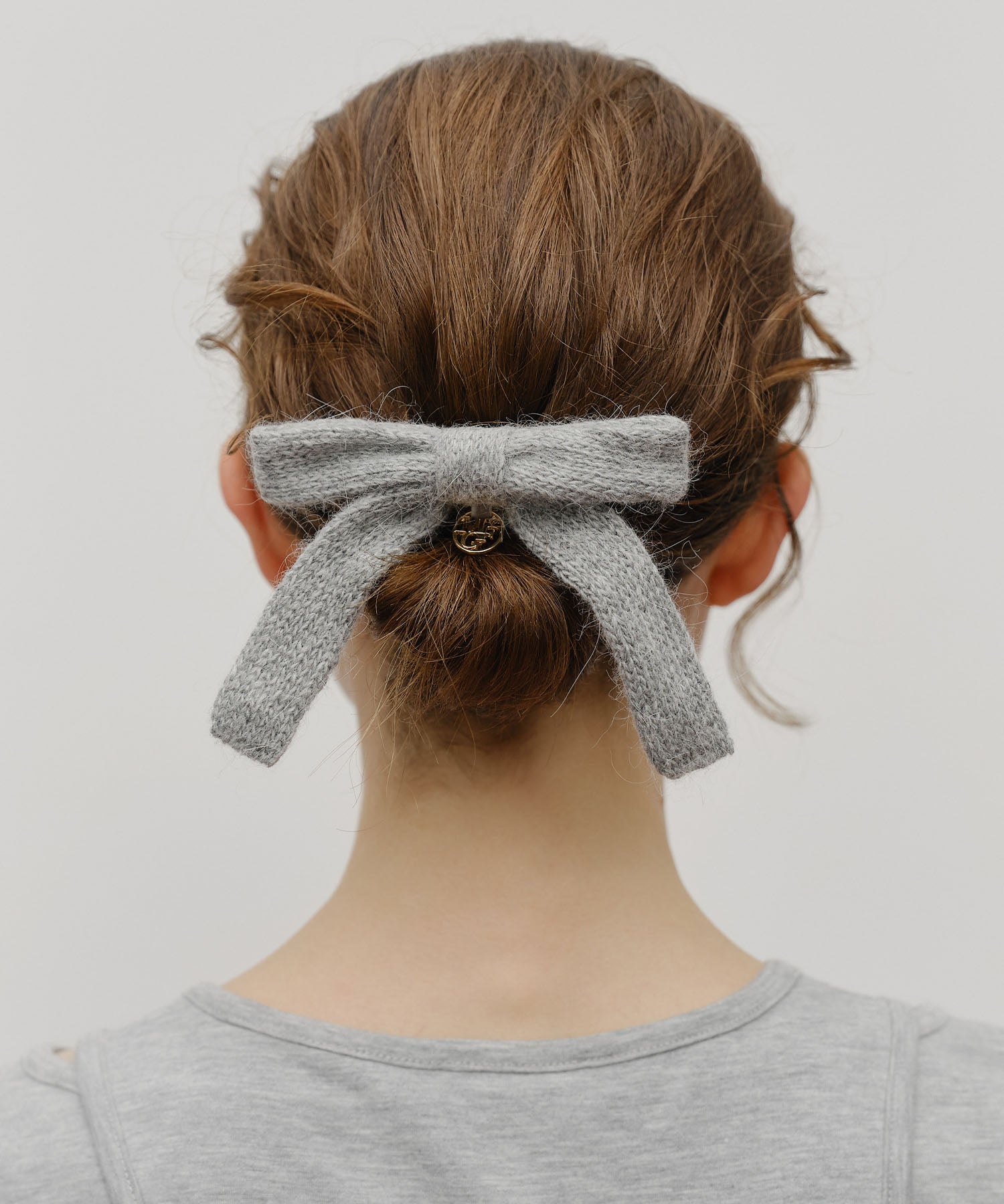 Marithe & Francois Girbaud - Knit Ribbon Hair Pin (Gray) product image 4 | TRAB K-Fashion Australia
