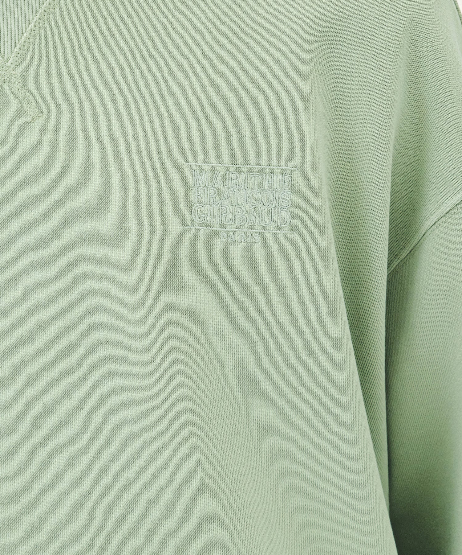 Marithe & Francois Girbaud - Outline Classic Logo Dyeing Oversized Sweatshirt (Mint) product image 4 | TRAB K-Fashion Australia