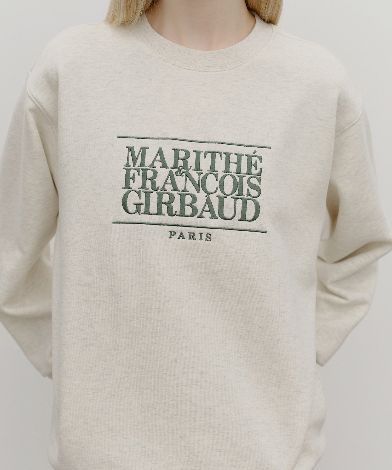 Marithe & Francois Girbaud - Classic Logo Embroidery Sweatshirt (brushed) (Oatmeal) product image 4 | TRAB K-Fashion Australia