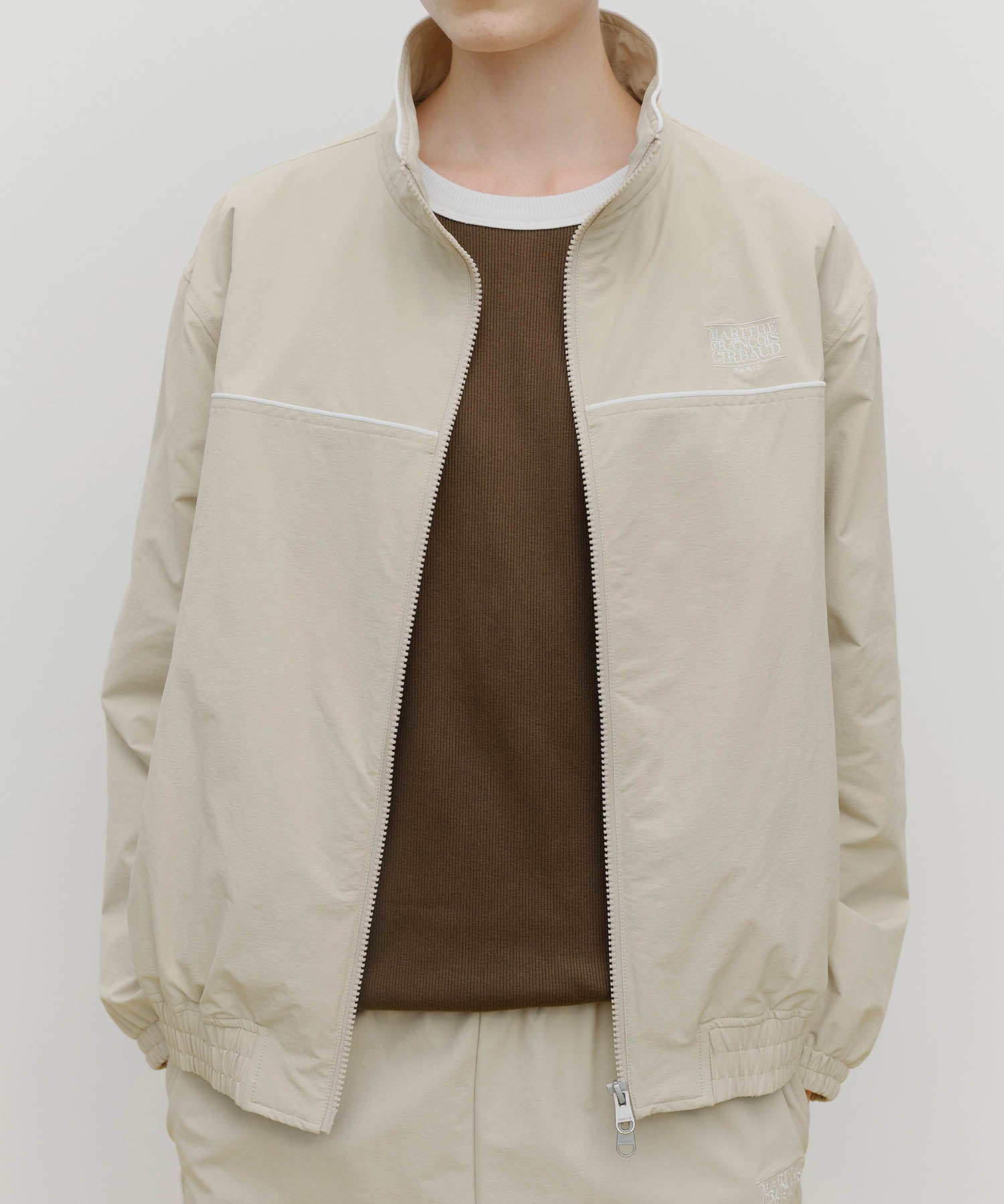 Marithe & Francois Girbaud - Marithe Sport Nylon Track Zip-up Jacket (Beige) product image 4 | TRAB K-Fashion Australia