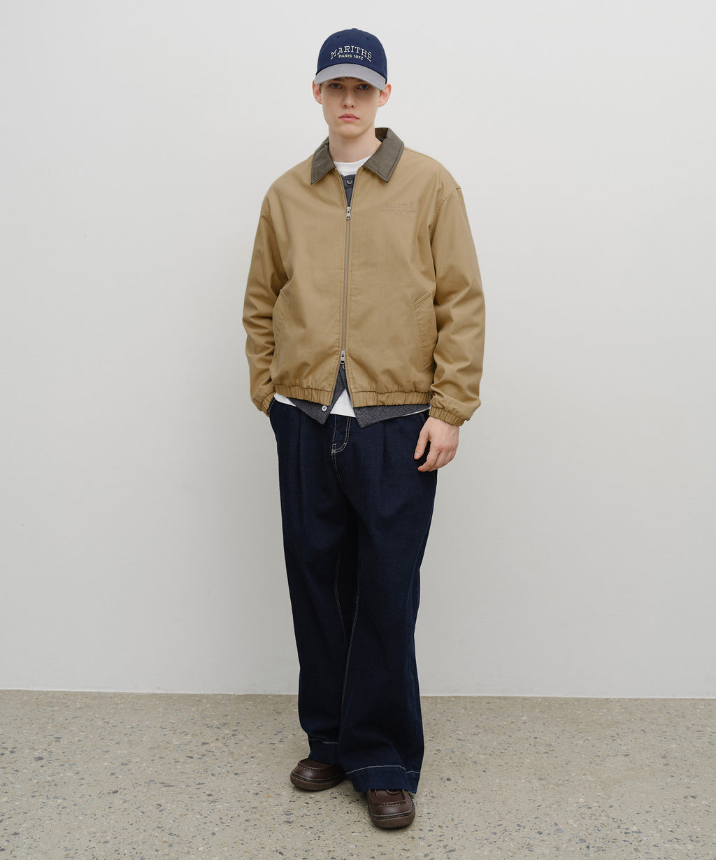 Marithe & Francois Girbaud - Graphic Embroidery Cotton Bomber Jacket (Beige) product image 4 | TRAB K-Fashion Australia