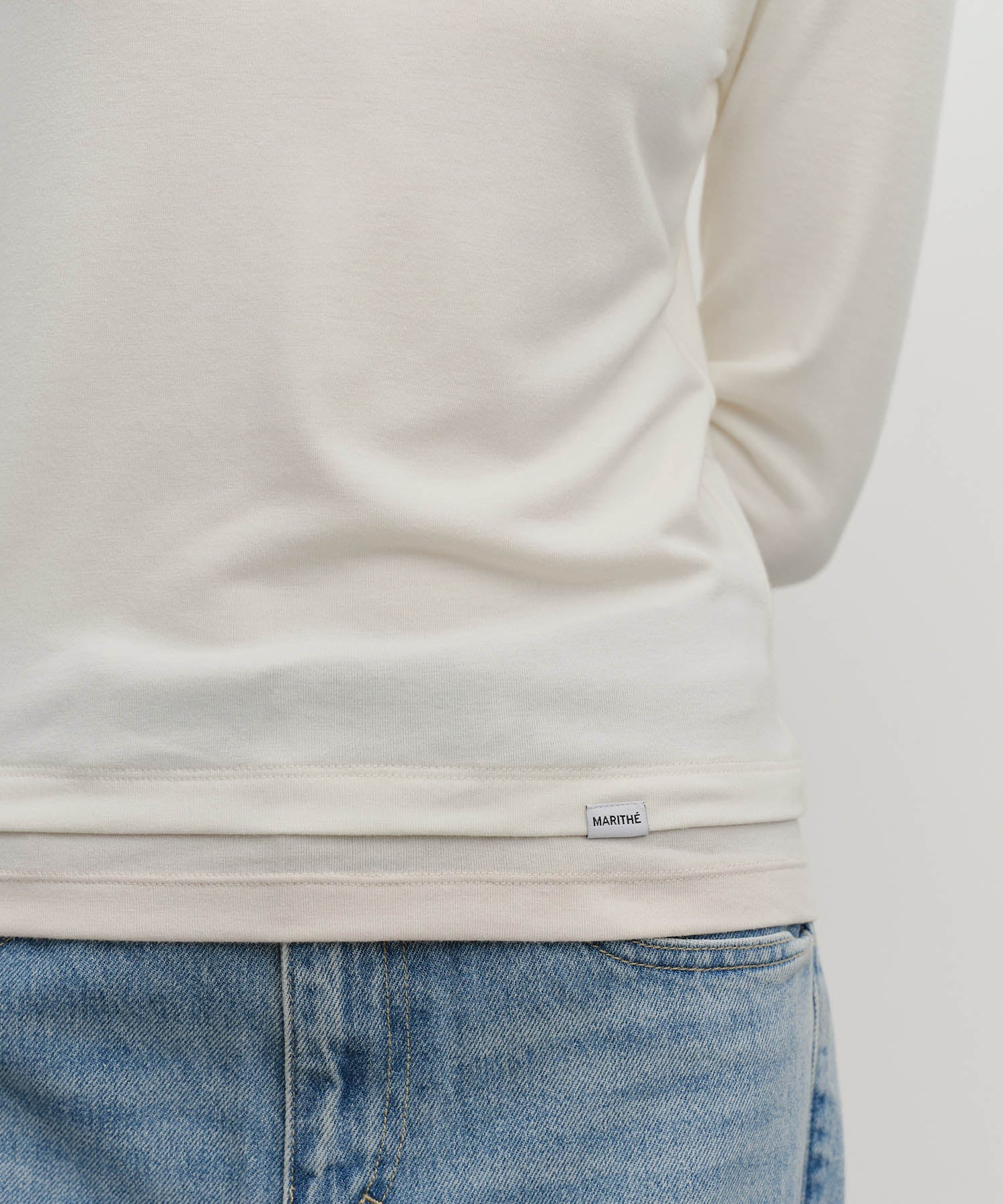 Marithe & Francois Girbaud - Layered Turtle Neck Long Sleeve (Ivory) product image 4 | TRAB K-Fashion Australia