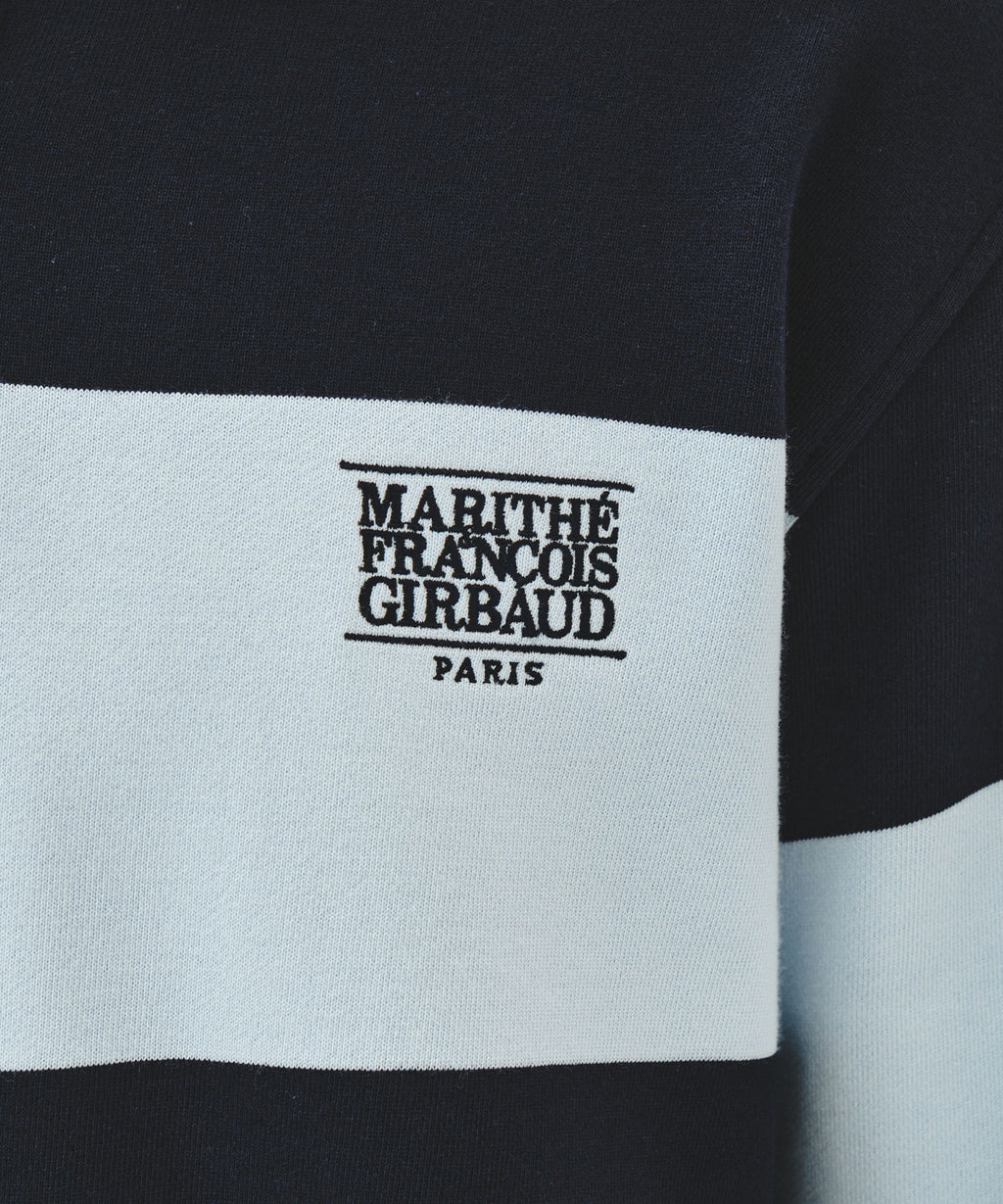 Marithe & Francois Girbaud - Small Classic Logo Rugby Stripe Sweatshirt (Navy) product image 4 | TRAB K-Fashion Australia