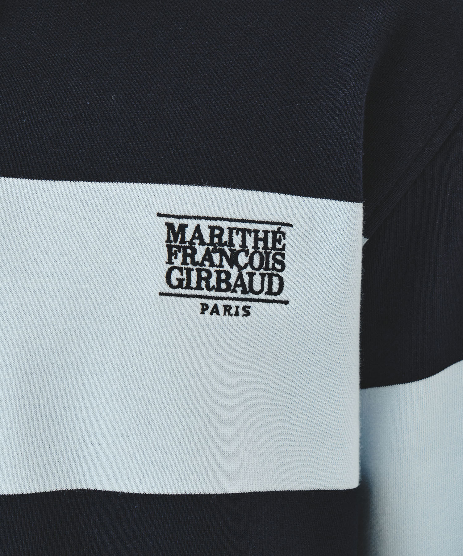 Marithe & Francois Girbaud - Small Classic Logo Rugby Stripe Sweatshirt (Navy) product image 4 | TRAB K-Fashion Australia