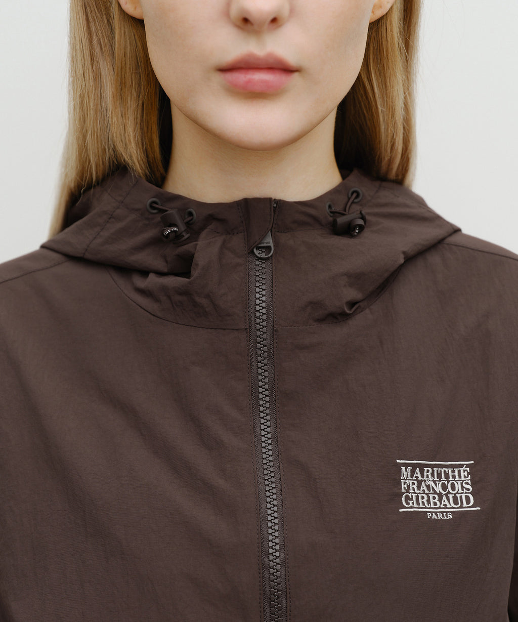 Marithe & Francois Girbaud - Classic Logo Over Fit Hooded Windbreaker (Brown) product image 4 | TRAB K-Fashion Australia