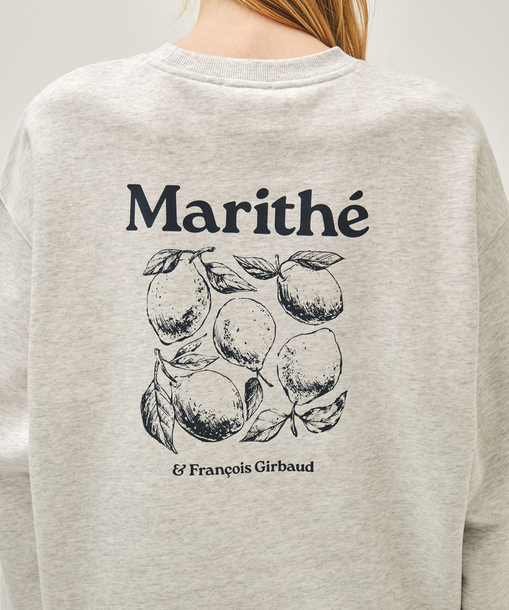 Marithe & Francois Girbaud - Lemon Graphic Oversized Sweatshirt (Light Heather Gray) product image 4 | TRAB K-Fashion Australia