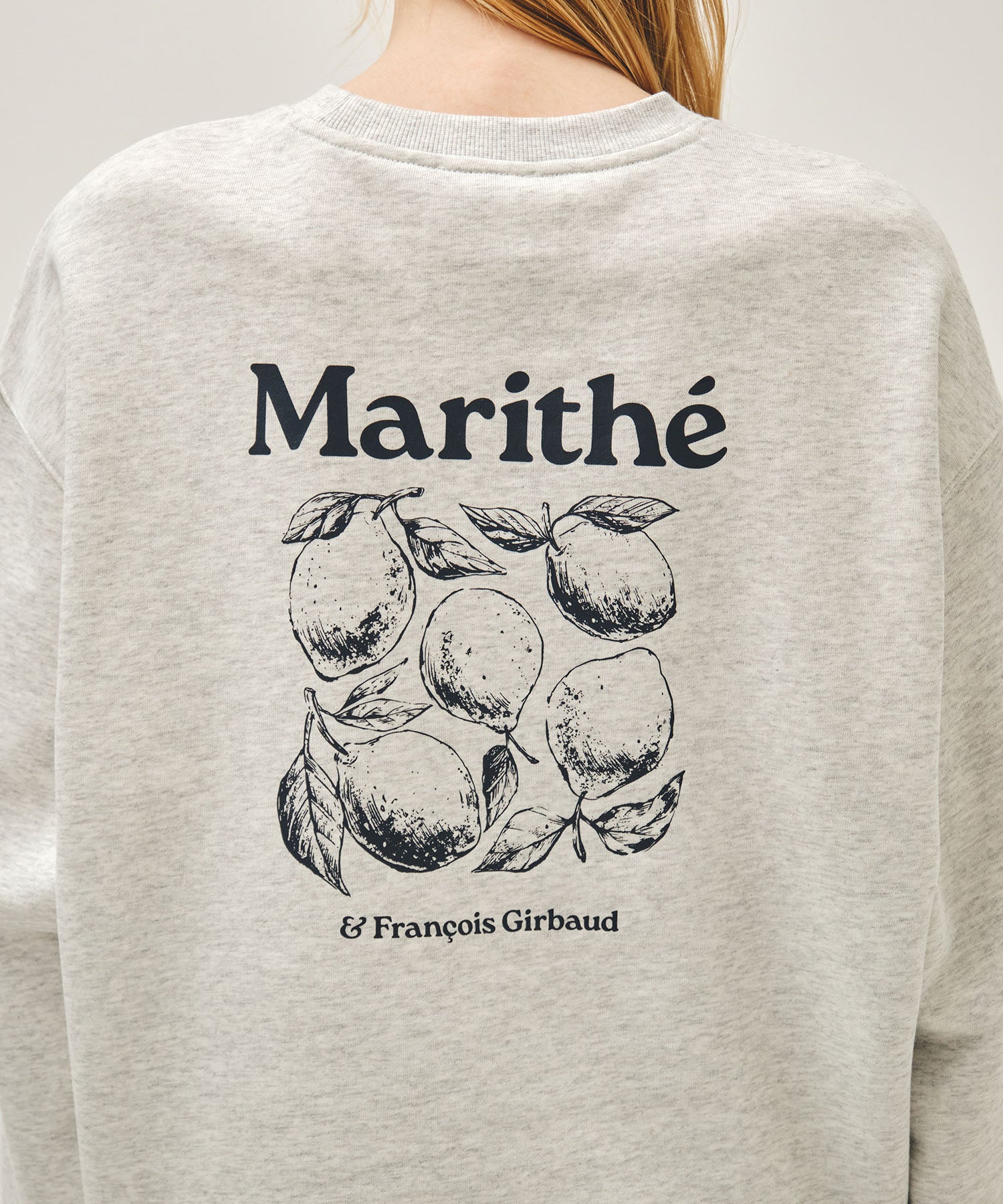 Marithe & Francois Girbaud - Lemon Graphic Oversized Sweatshirt (Light Heather Gray) product image 4 | TRAB K-Fashion Australia