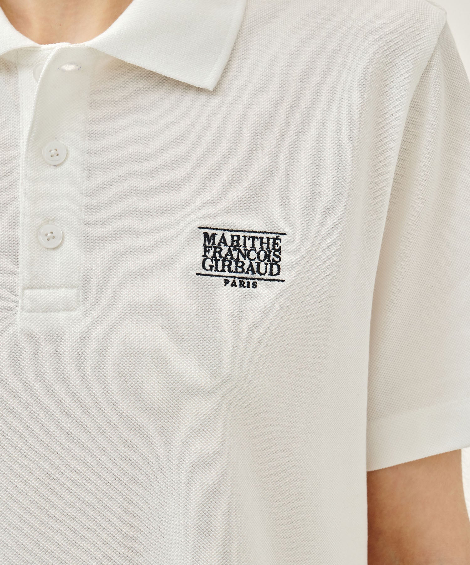 Marithe & Francois Girbaud - Small Classic Logo Pk Collar Tee (White) product image 4 | TRAB K-Fashion Australia