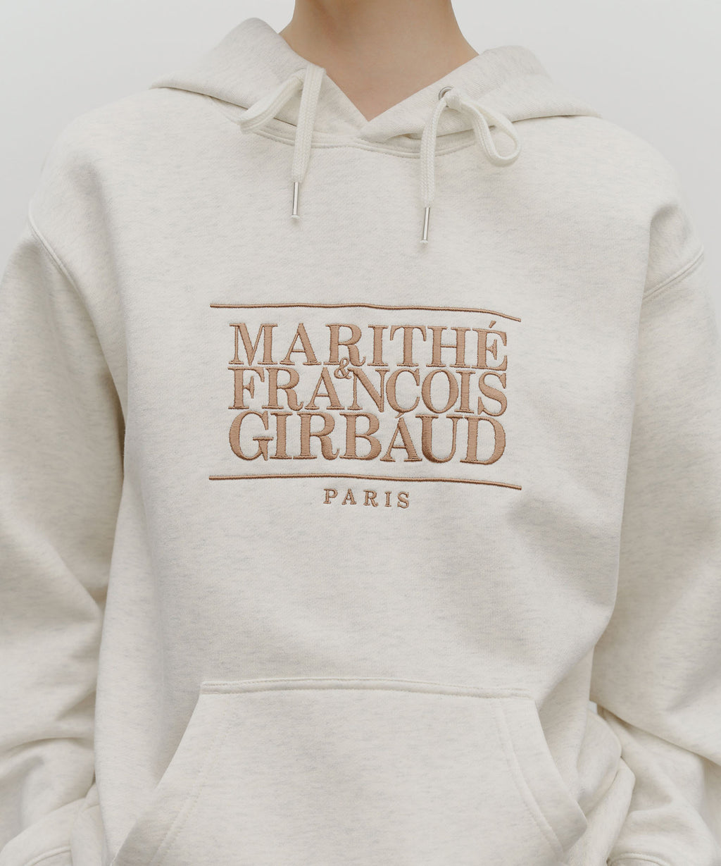 Marithe & Francois Girbaud - Classic Logo Embroidery Hoodie (brushed) (Oatmeal) product image 4 | TRAB K-Fashion Australia