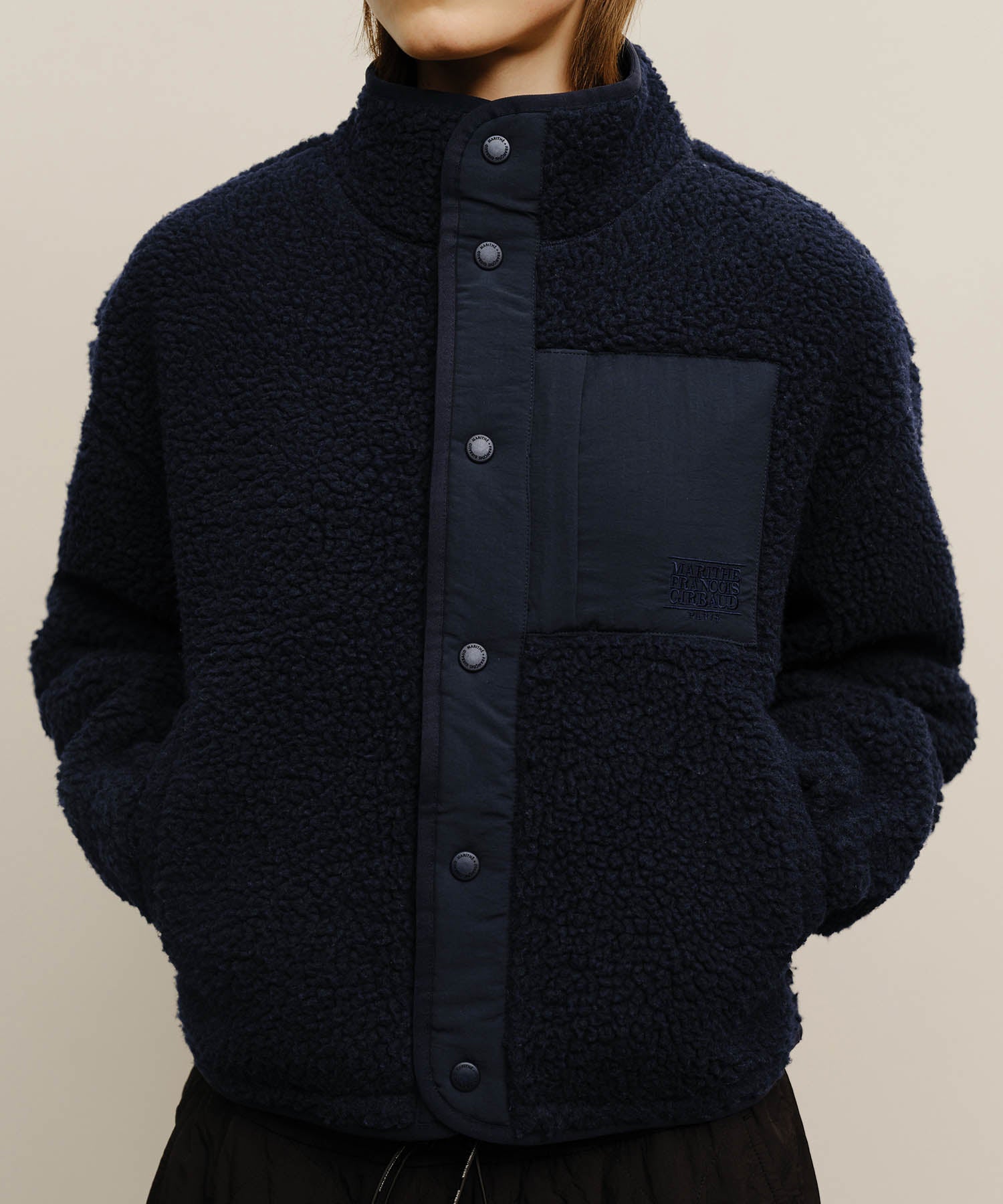Marithe & Francois Girbaud - Marithe Sport W Fleece Crop Jacket (Navy) product image 4 | TRAB K-Fashion Australia