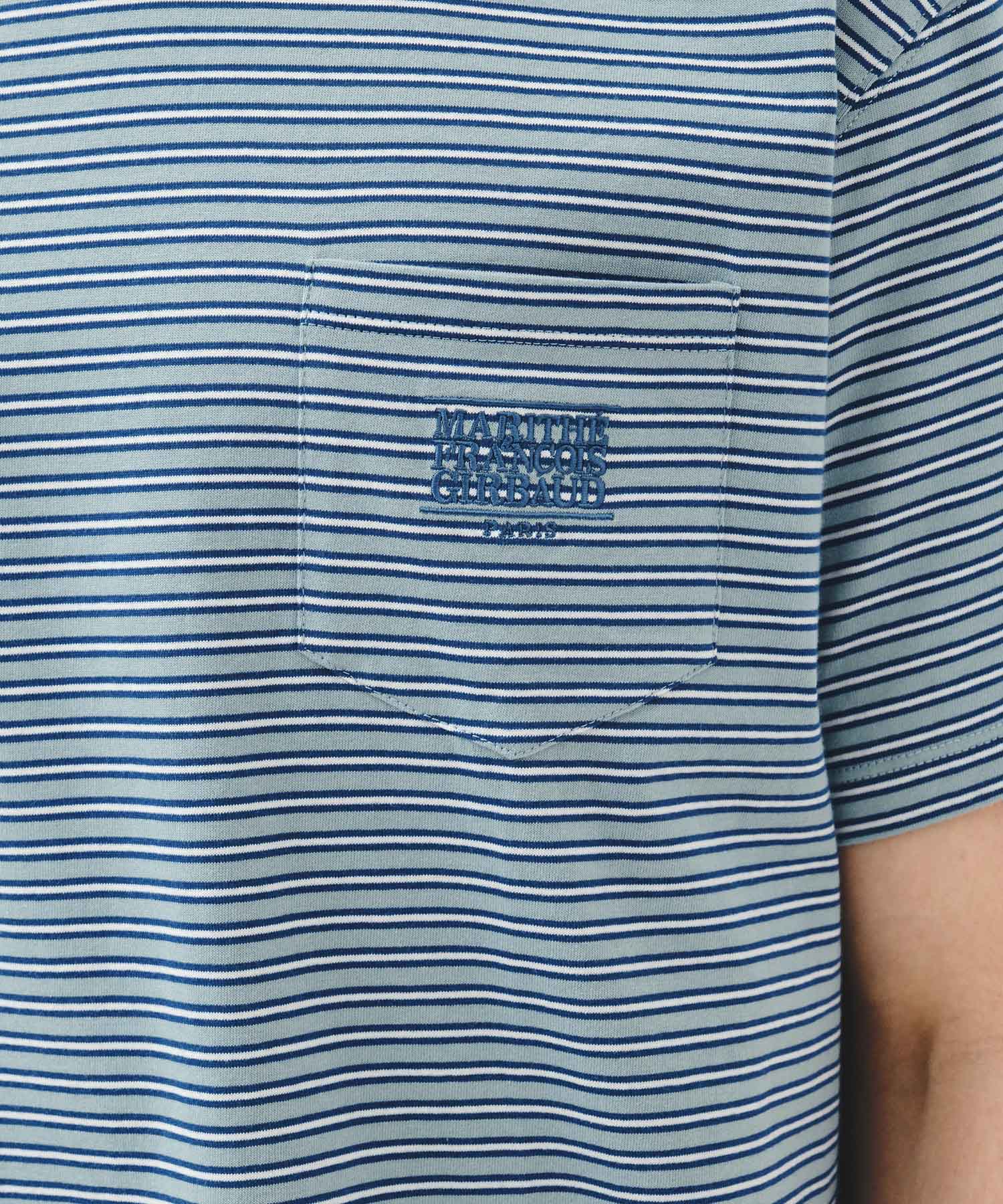 Marithe & Francois Girbaud - Small Classic Logo Stripe Ringer Tee (Blue) product image 4 | TRAB K-Fashion Australia