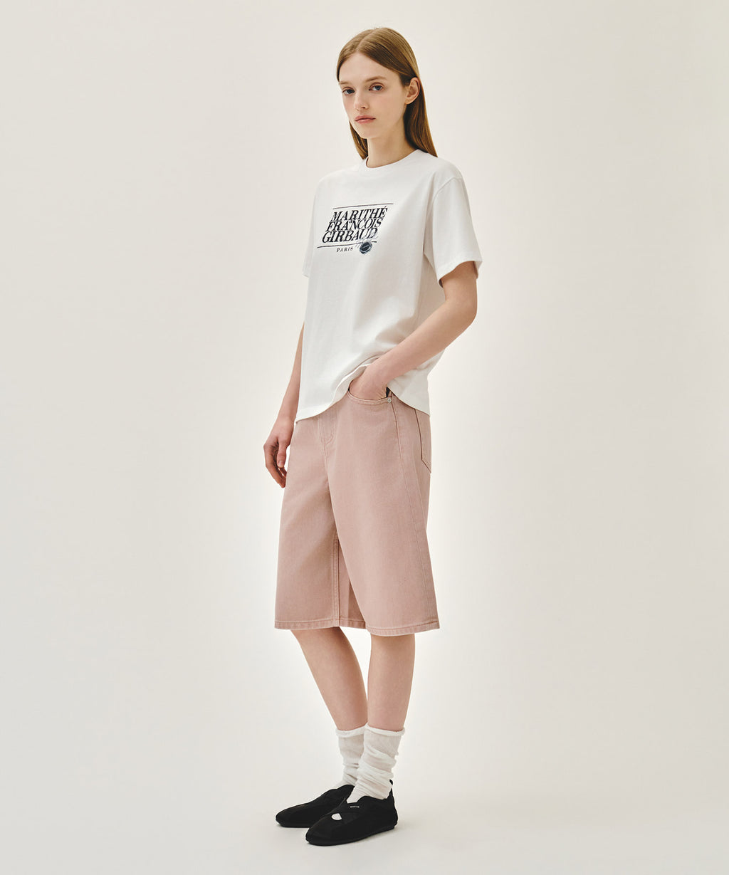 Marithe & Francois Girbaud - Long Bermuda Denim Pants (Dust Pink) product image 4 | TRAB K-Fashion Australia