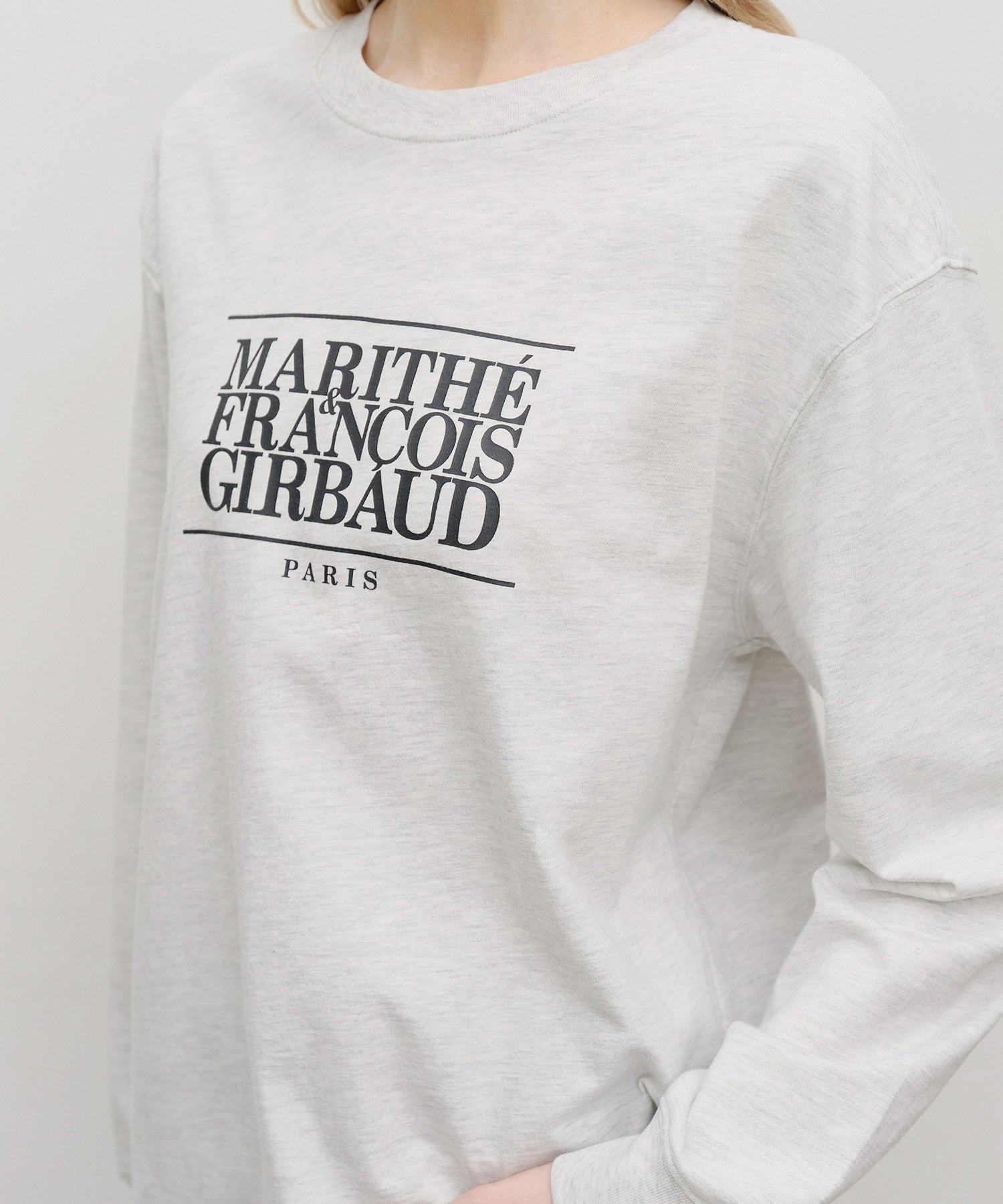Marithe & Francois Girbaud - Classic Logo Long Sleeve (Light Heather Gray) product image 4 | TRAB K-Fashion Australia