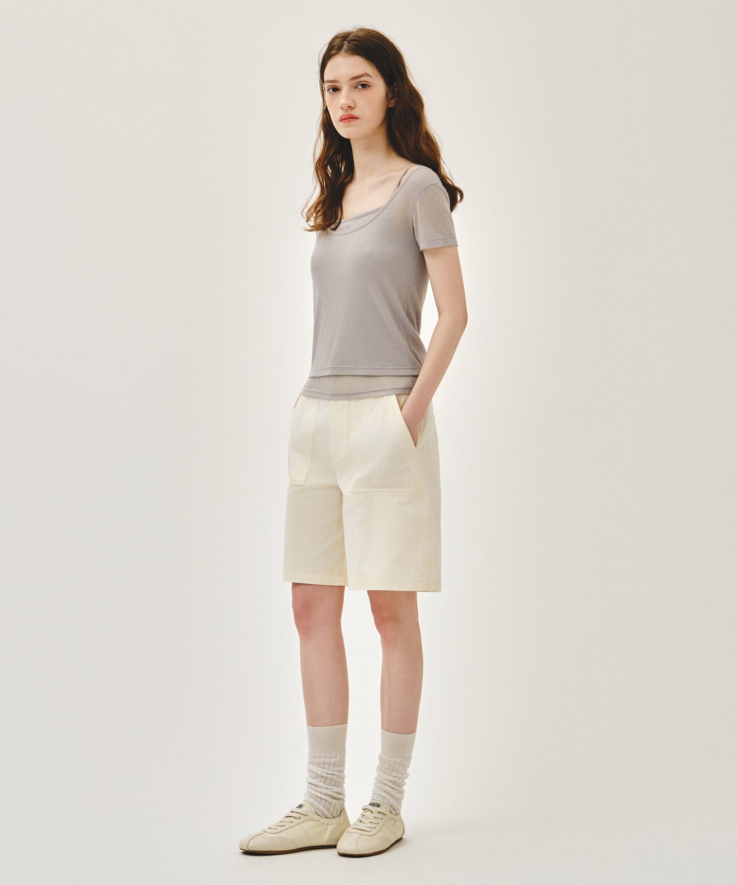 Marithe & Francois Girbaud - Bermuda Half Pants (Ivory) product image 4 | TRAB K-Fashion Australia