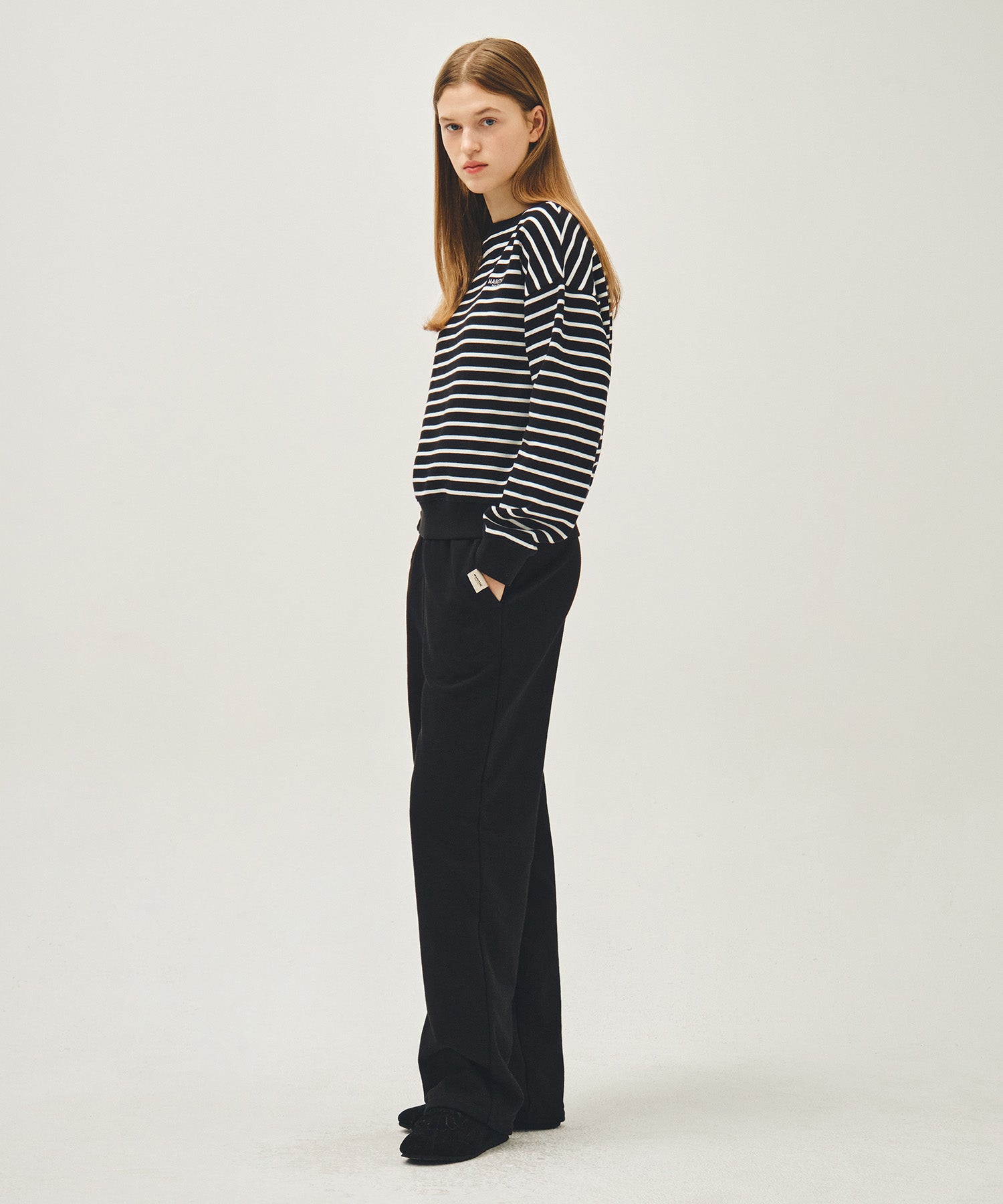 Marithe & Francois Girbaud - Basic Fold-over Sweat Pants (Black) product image 4 | TRAB K-Fashion Australia