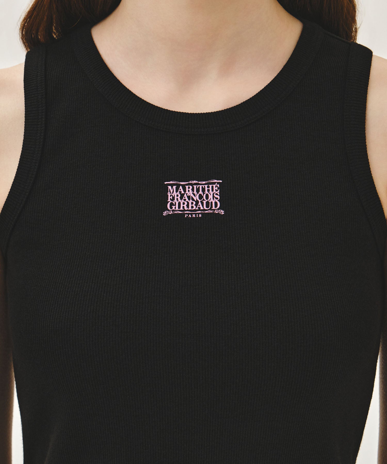 Marithe & Francois Girbaud - [Pre-order – Ships 21 Jul] Ribbon Classic Logo Sleeveless (Black) product image 4 | TRAB K-Fashion Australia
