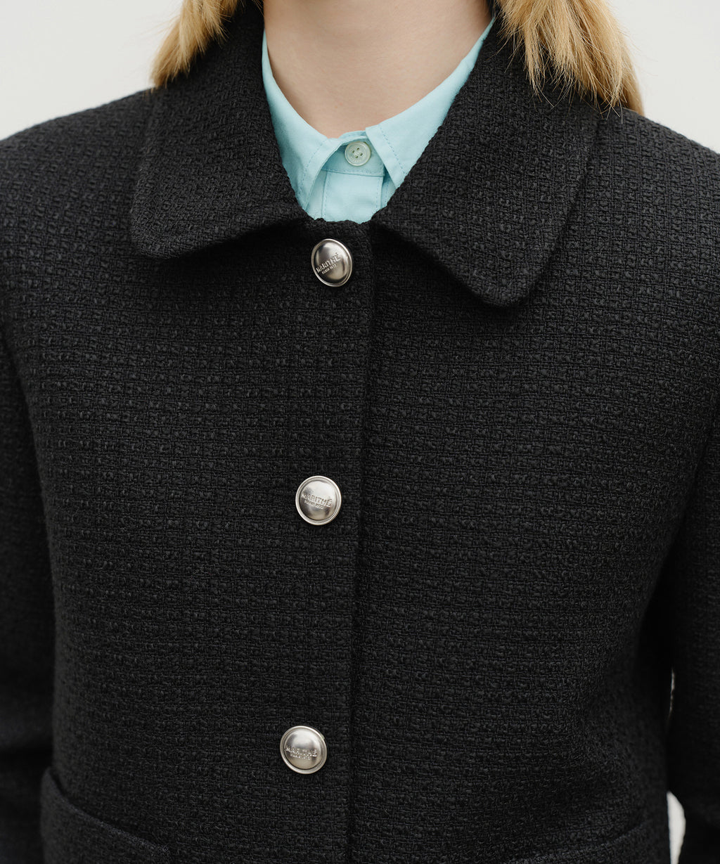Marithe & Francois Girbaud - Collar Tweed Jacket (Black) product image 4 | TRAB K-Fashion Australia