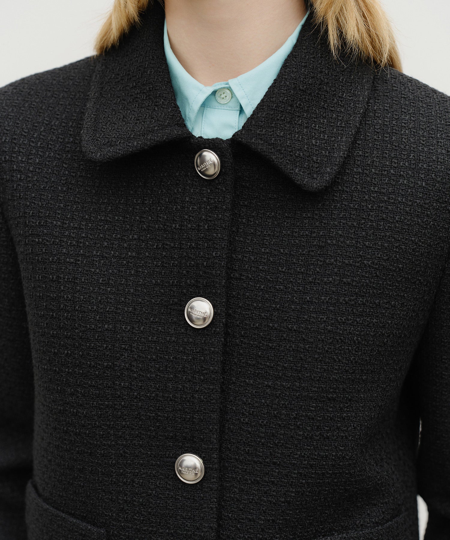 Marithe & Francois Girbaud - Collar Tweed Jacket (Black) product image 4 | TRAB K-Fashion Australia