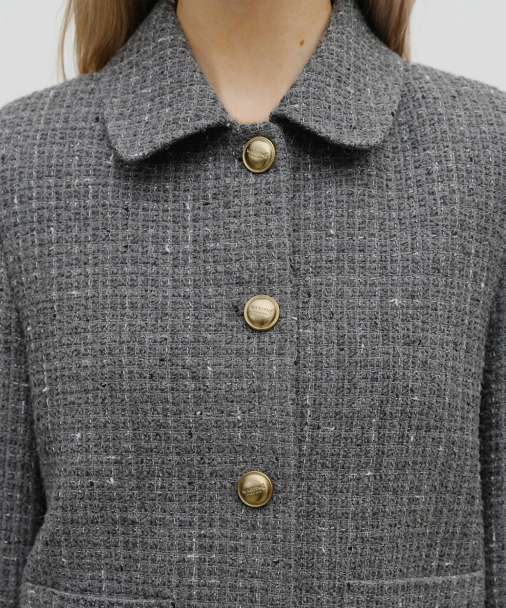 Marithe & Francois Girbaud - Collar Tweed Jacket (Gray) product image 4 | TRAB K-Fashion Australia